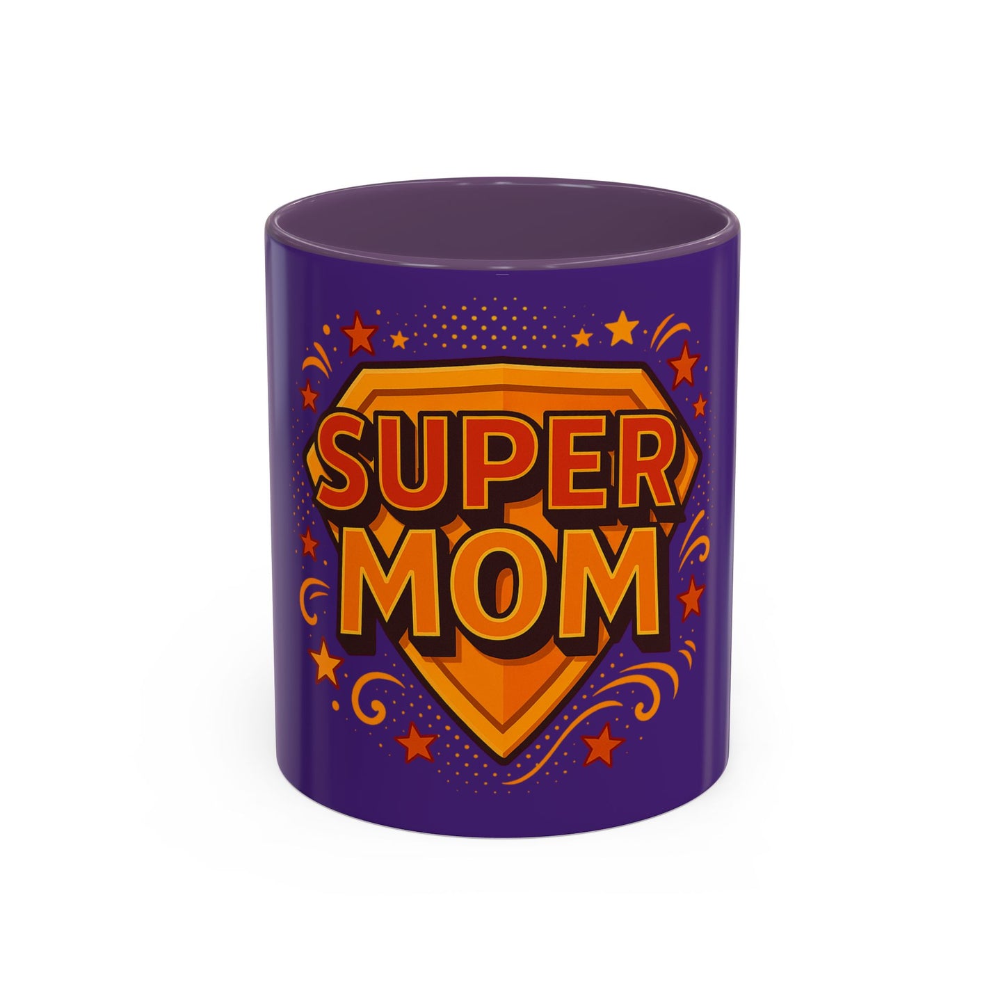 SUPER MOM - Accent Coffee Mug (11, 15oz)