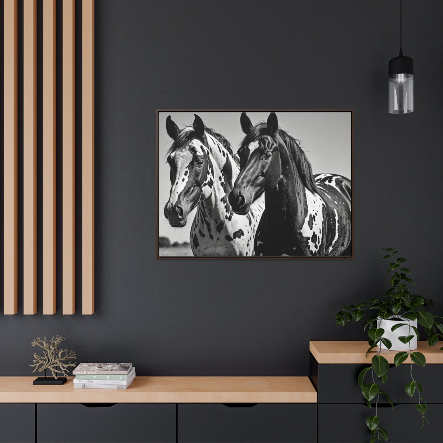 Speckled Stallions Gallery Canvas Wraps, Horizontal Frame