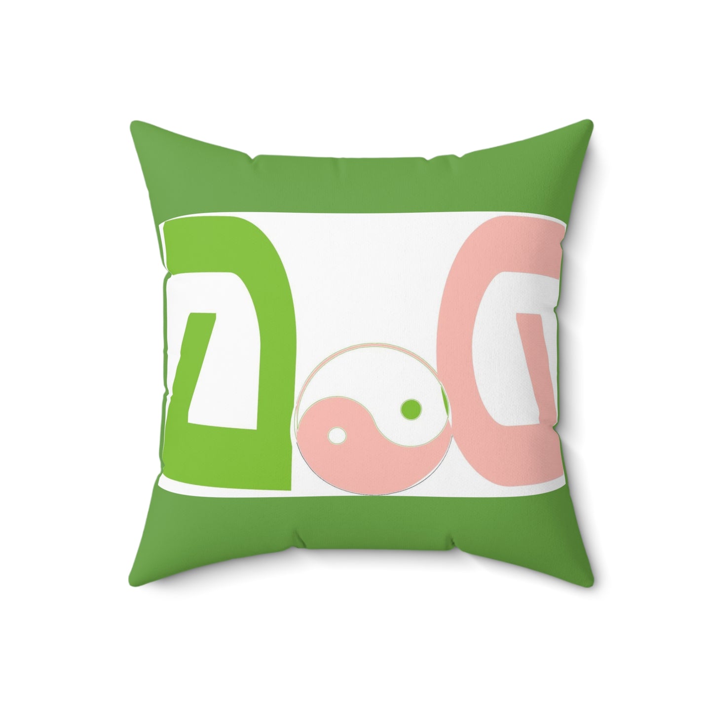 Green Spun Polyester Square Pillow