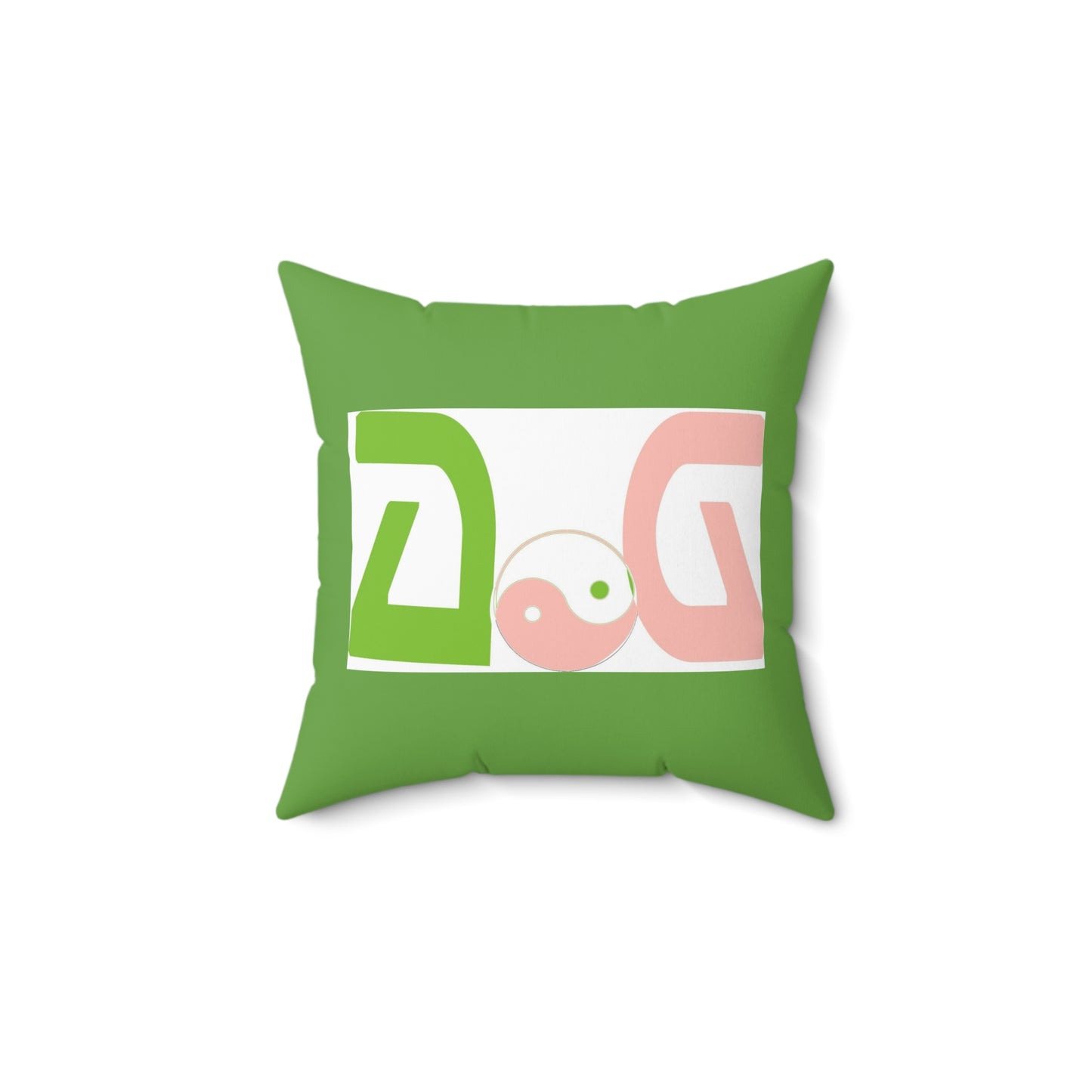 Green Spun Polyester Square Pillow