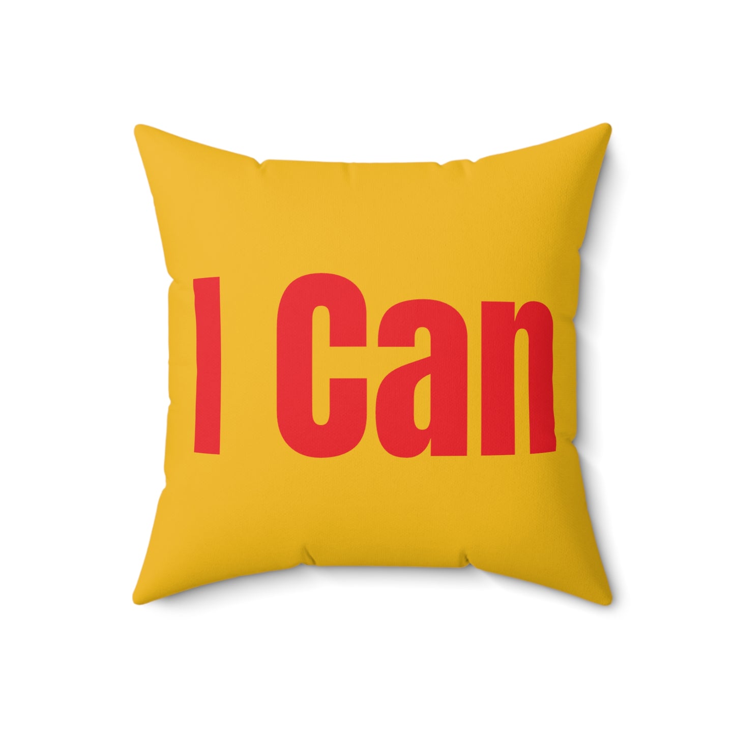 Copy of “I Can I Am” Yellow Spun Polyester Square Pillow