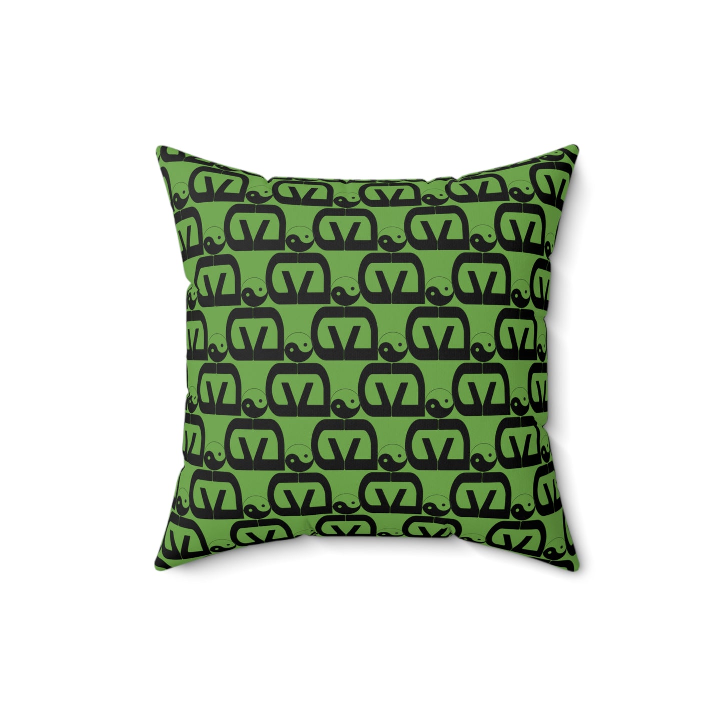 Brick-Green Spun Polyester Square Pillow