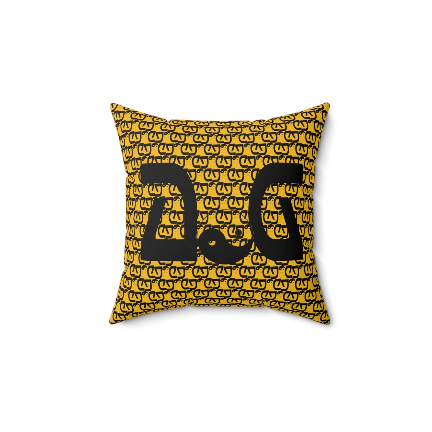 Brick-Yellow Spun Polyester Square Pillow