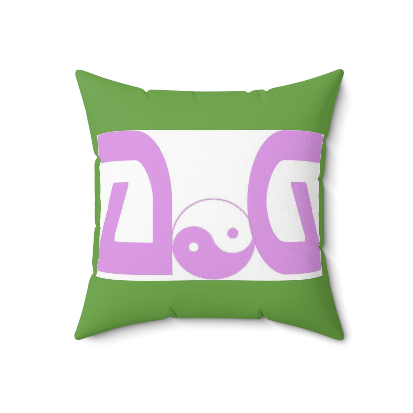 Pink - Green Spun Polyester Square Pillow