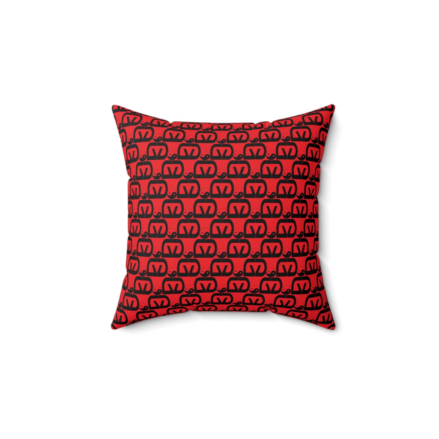 Brick-Red Spun Polyester Square Pillow