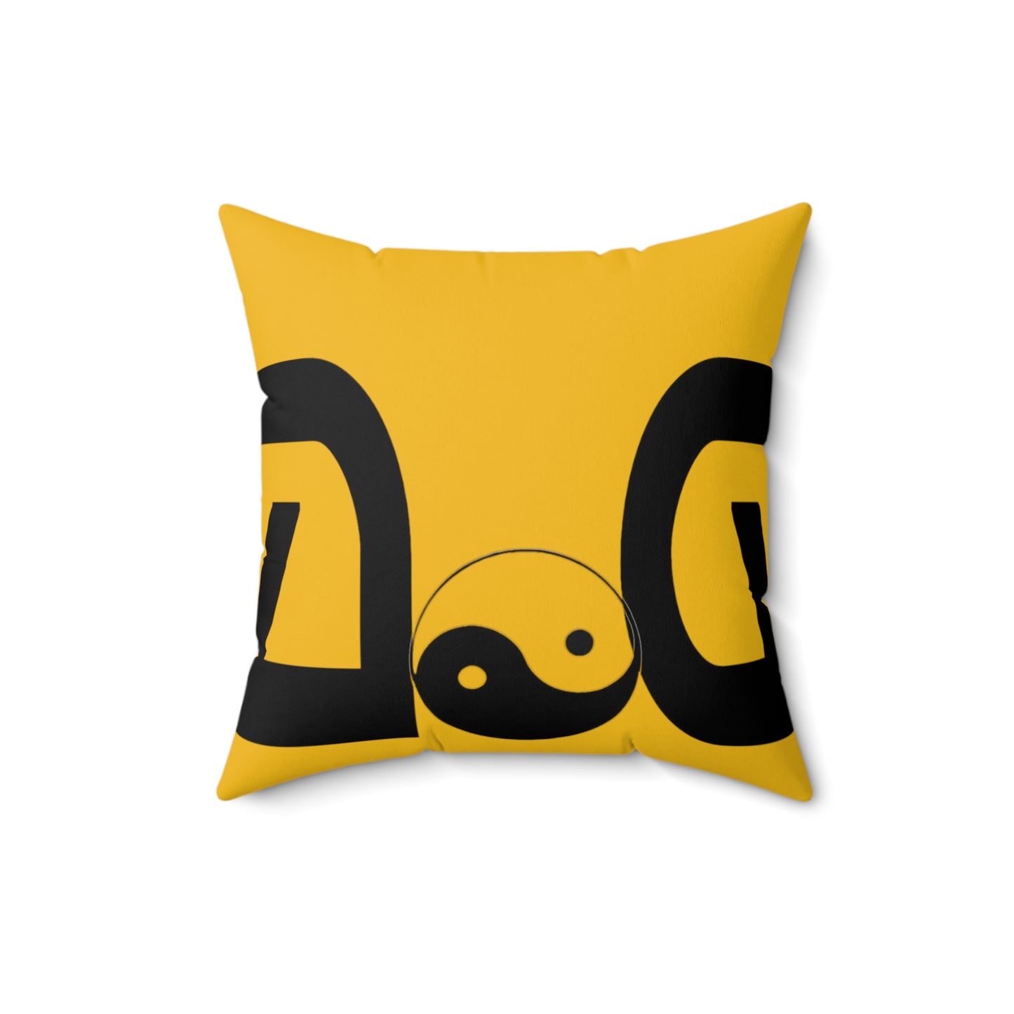 Yellow Spun Polyester Square Pillow