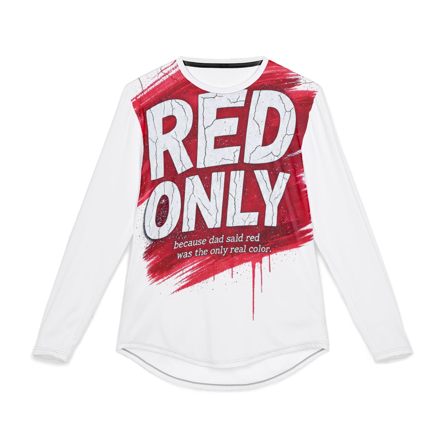 Red Only Men's UV Protection Long Sleeve Shirt (AOP)