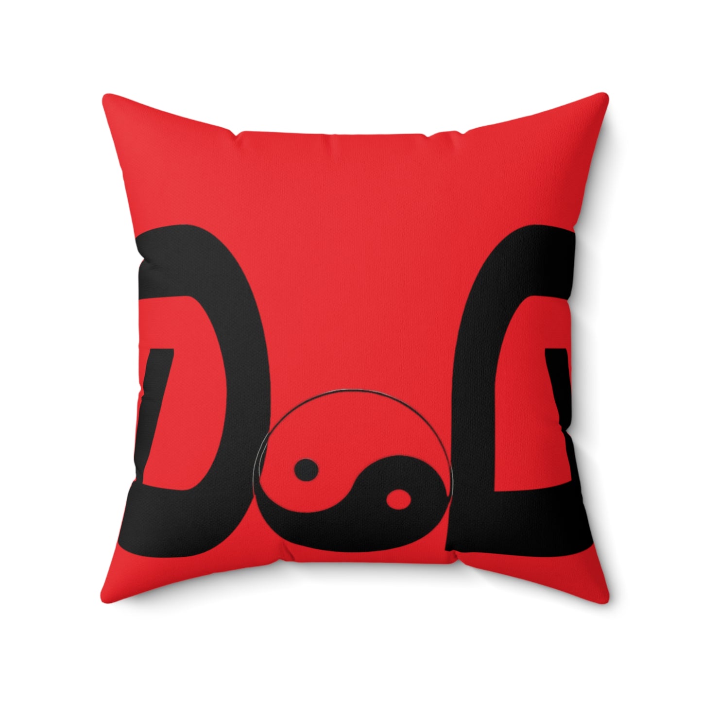 Red Spun Polyester Square Pillow