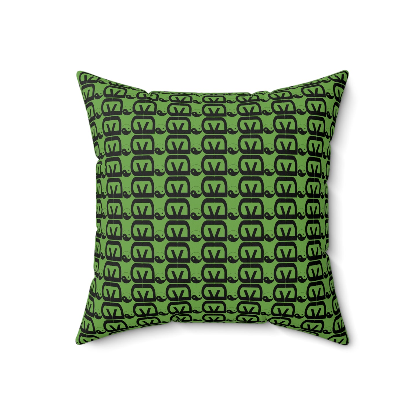 Brick-Green Spun Polyester Square Pillow