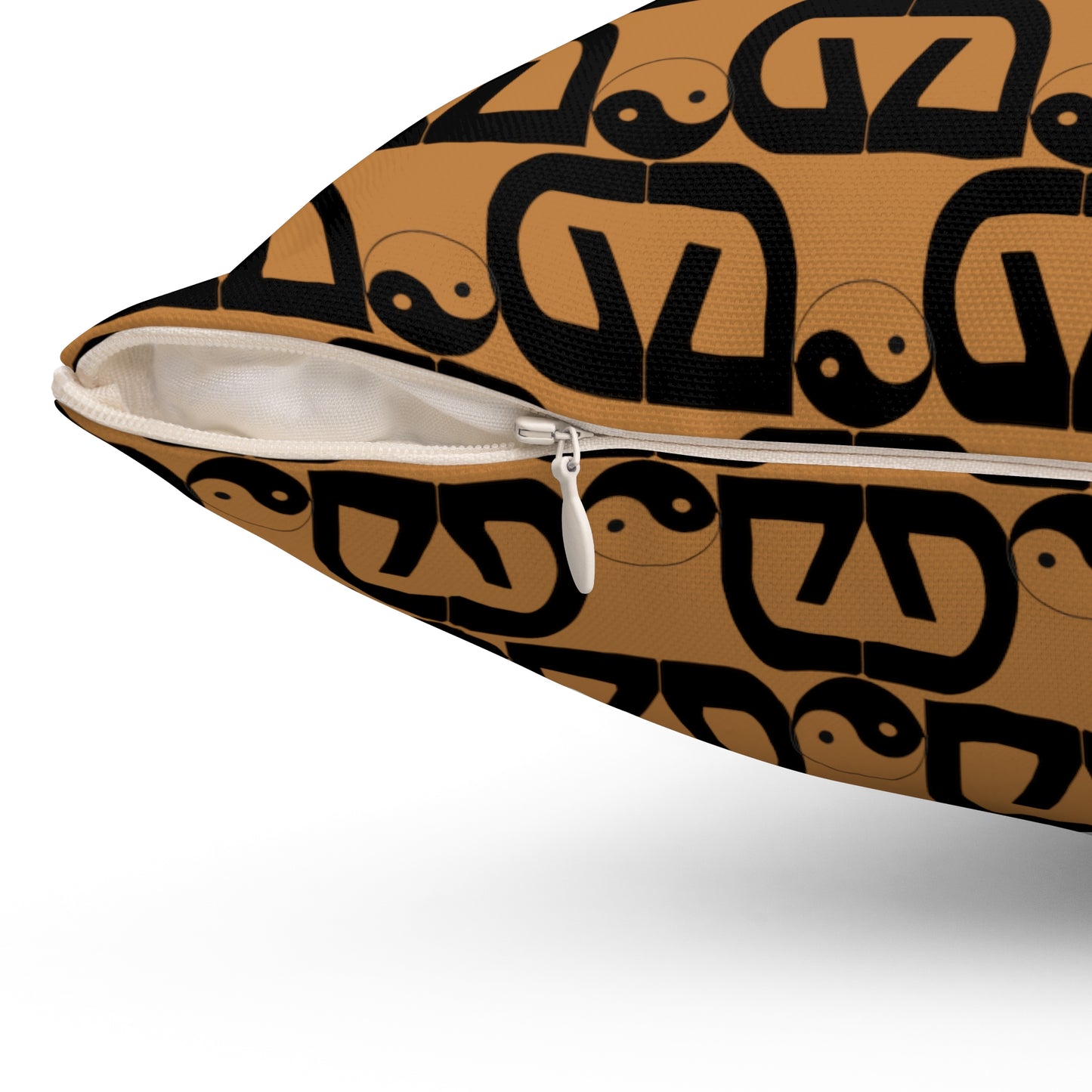 Brick-Light Brown Spun Polyester Square Pillow
