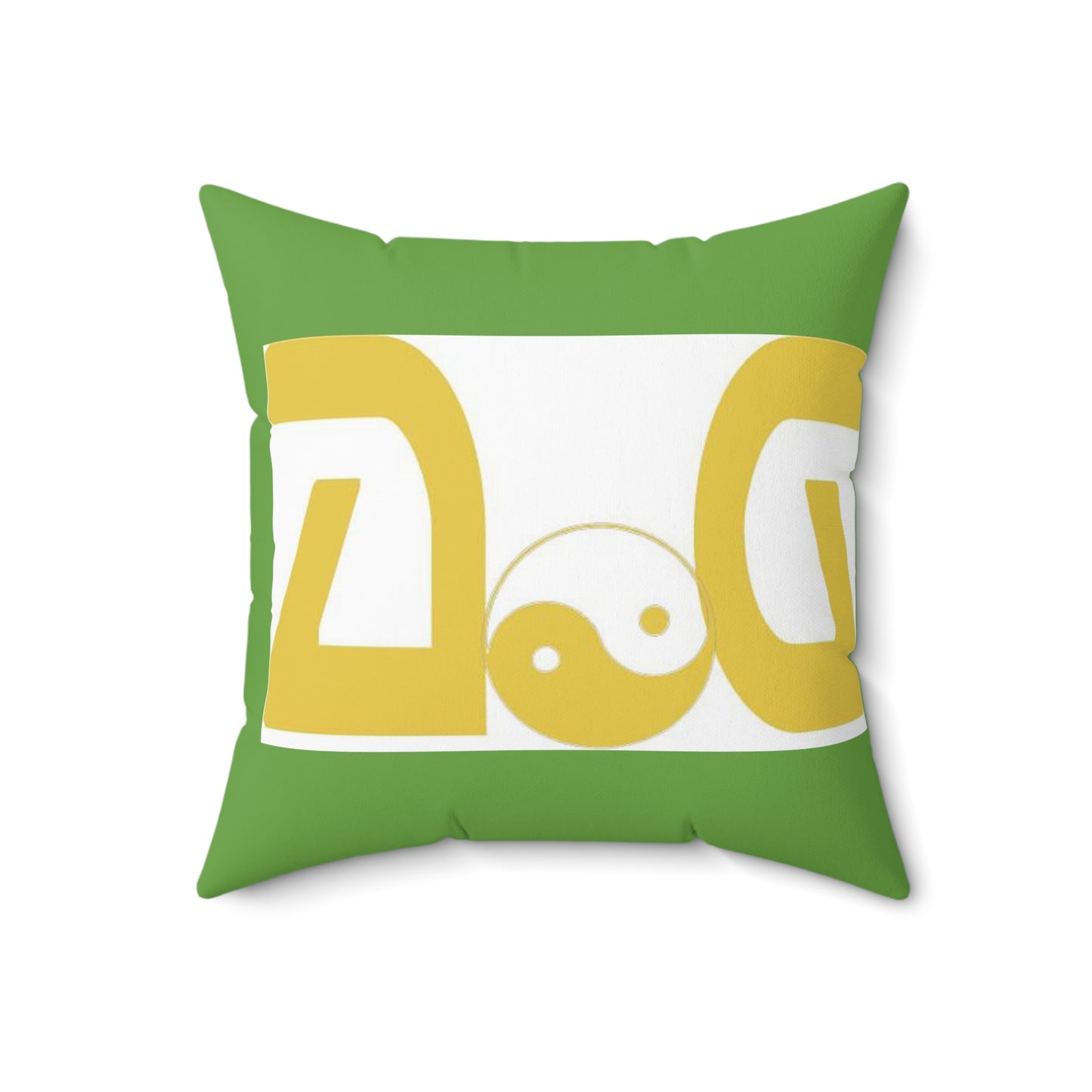 Goldenrod Green Spun Polyester Square Pillow