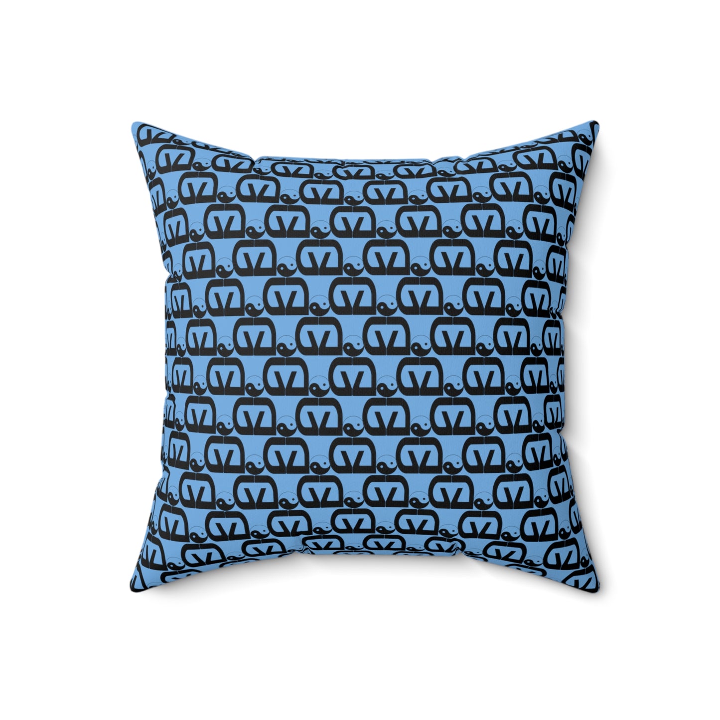 Brick-Light Blue Spun Polyester Square Pillow