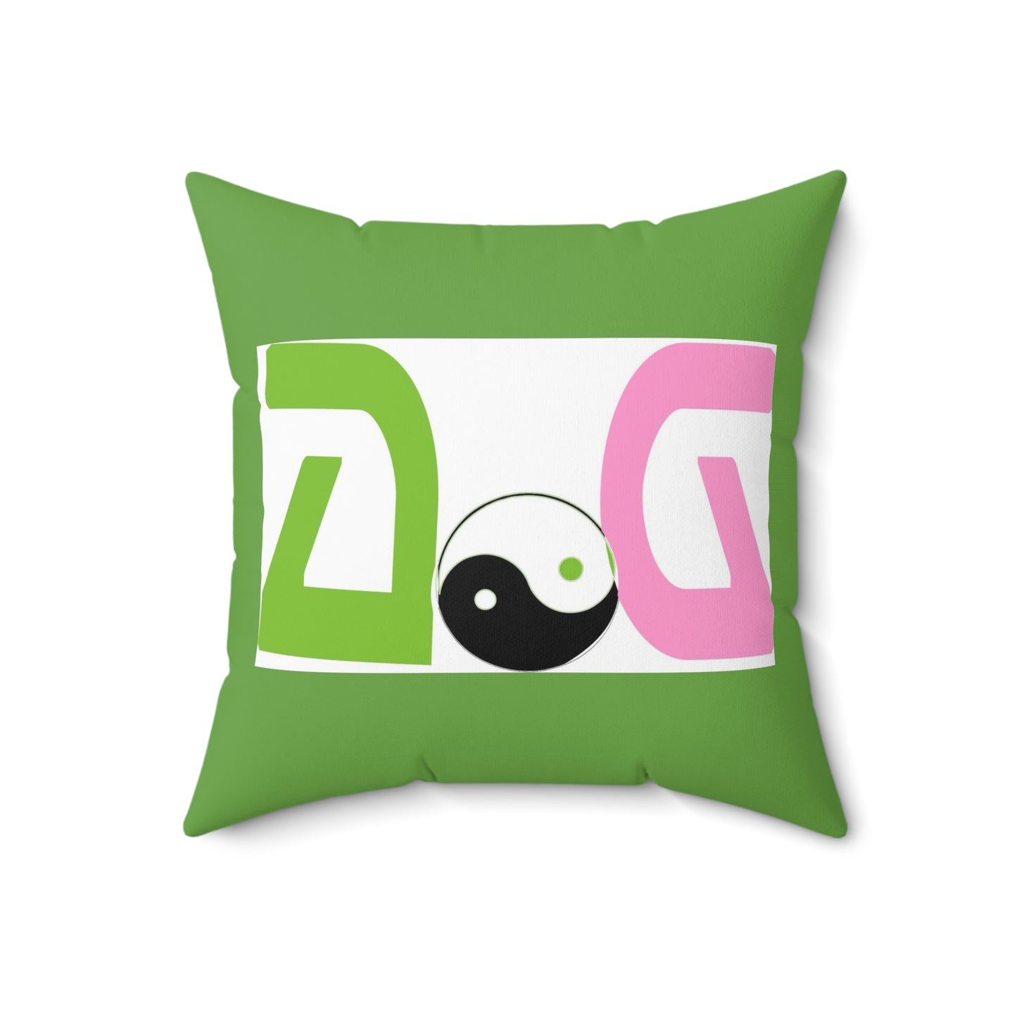 Green Spun Polyester Square Pillow