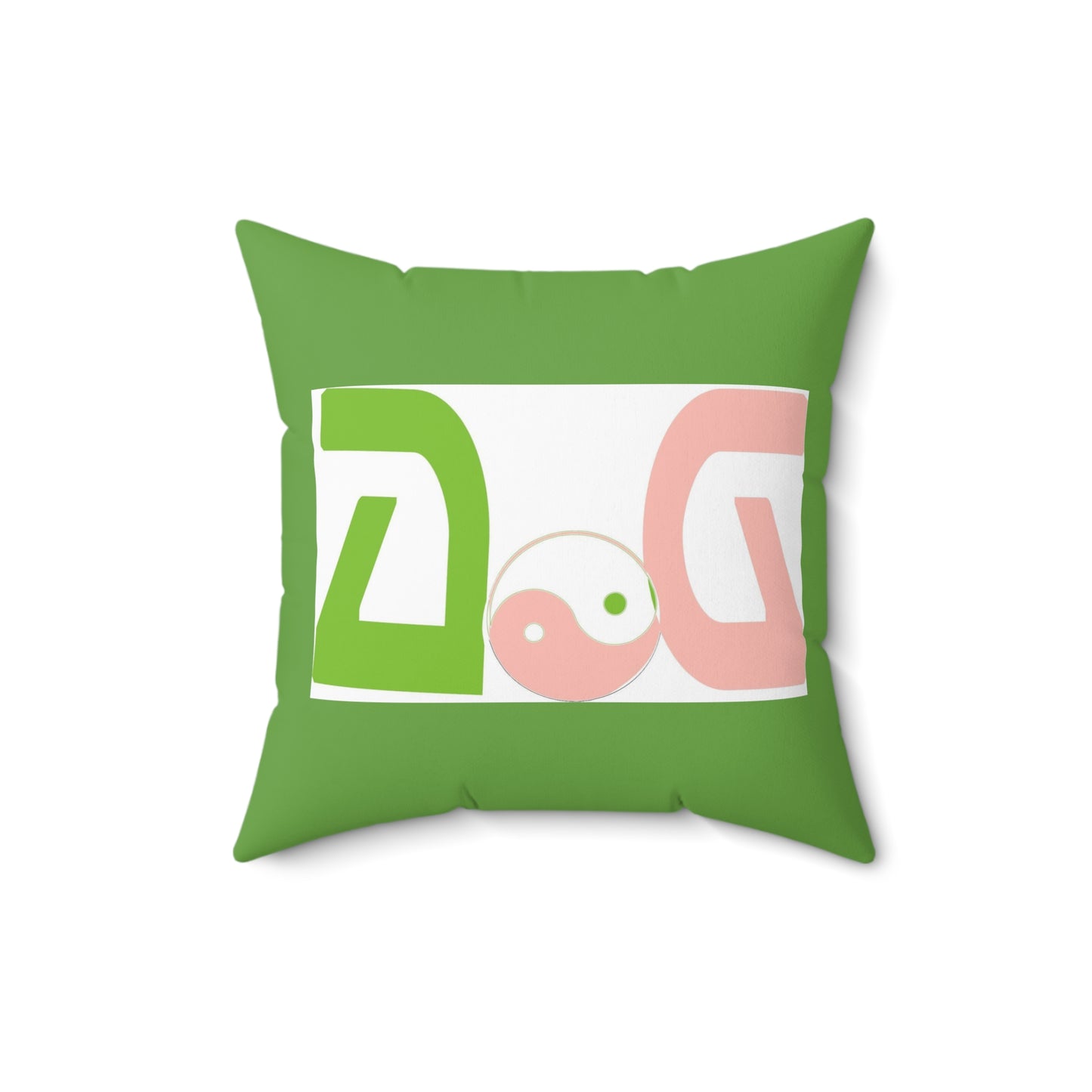 Green Spun Polyester Square Pillow