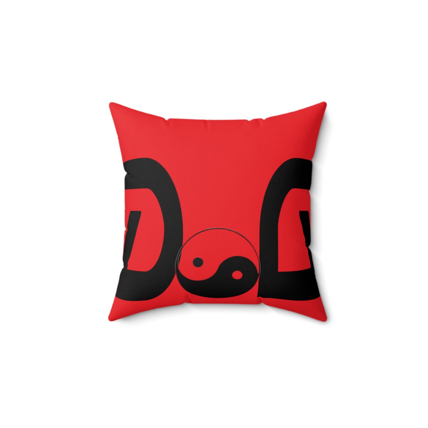 Red Spun Polyester Square Pillow