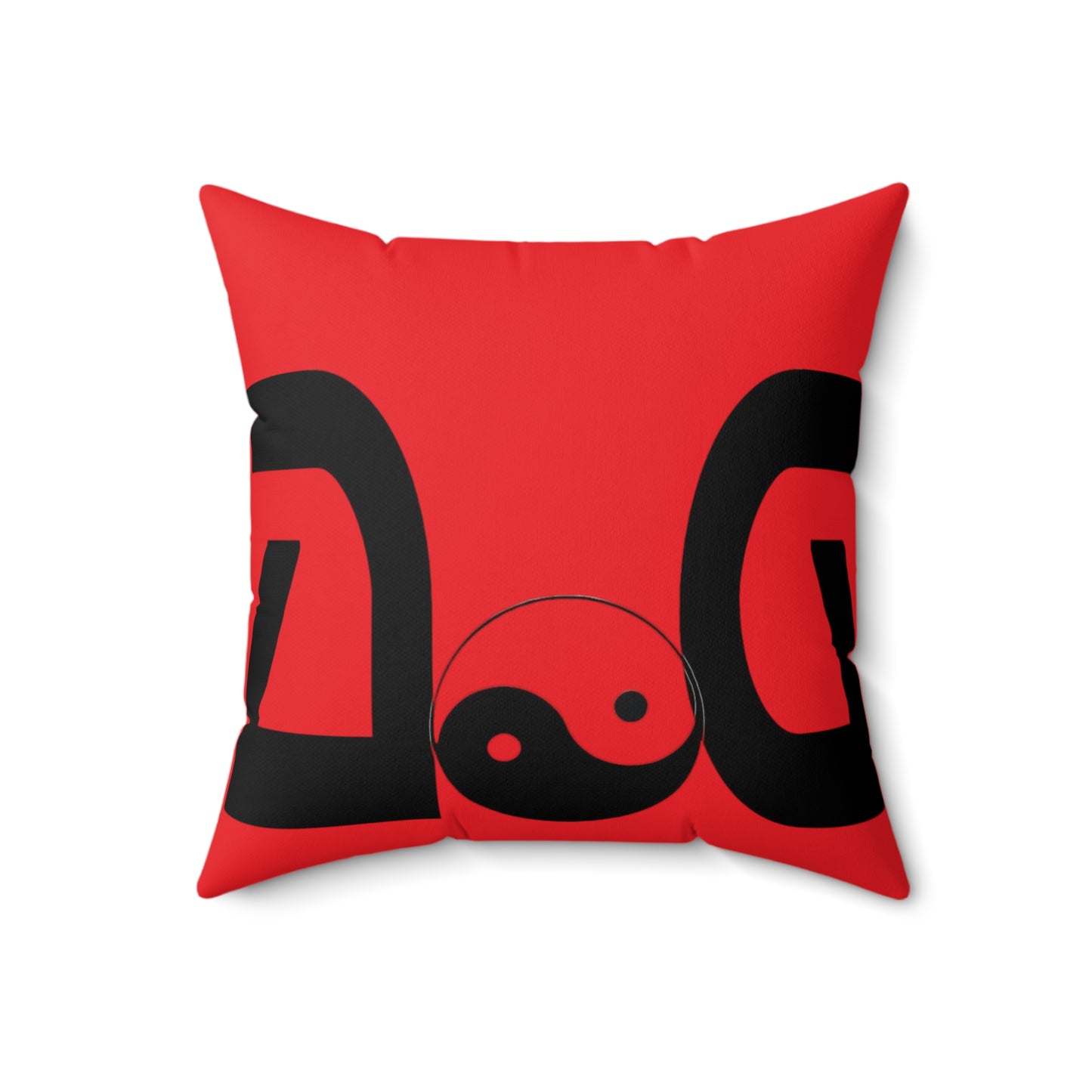 Red Spun Polyester Square Pillow