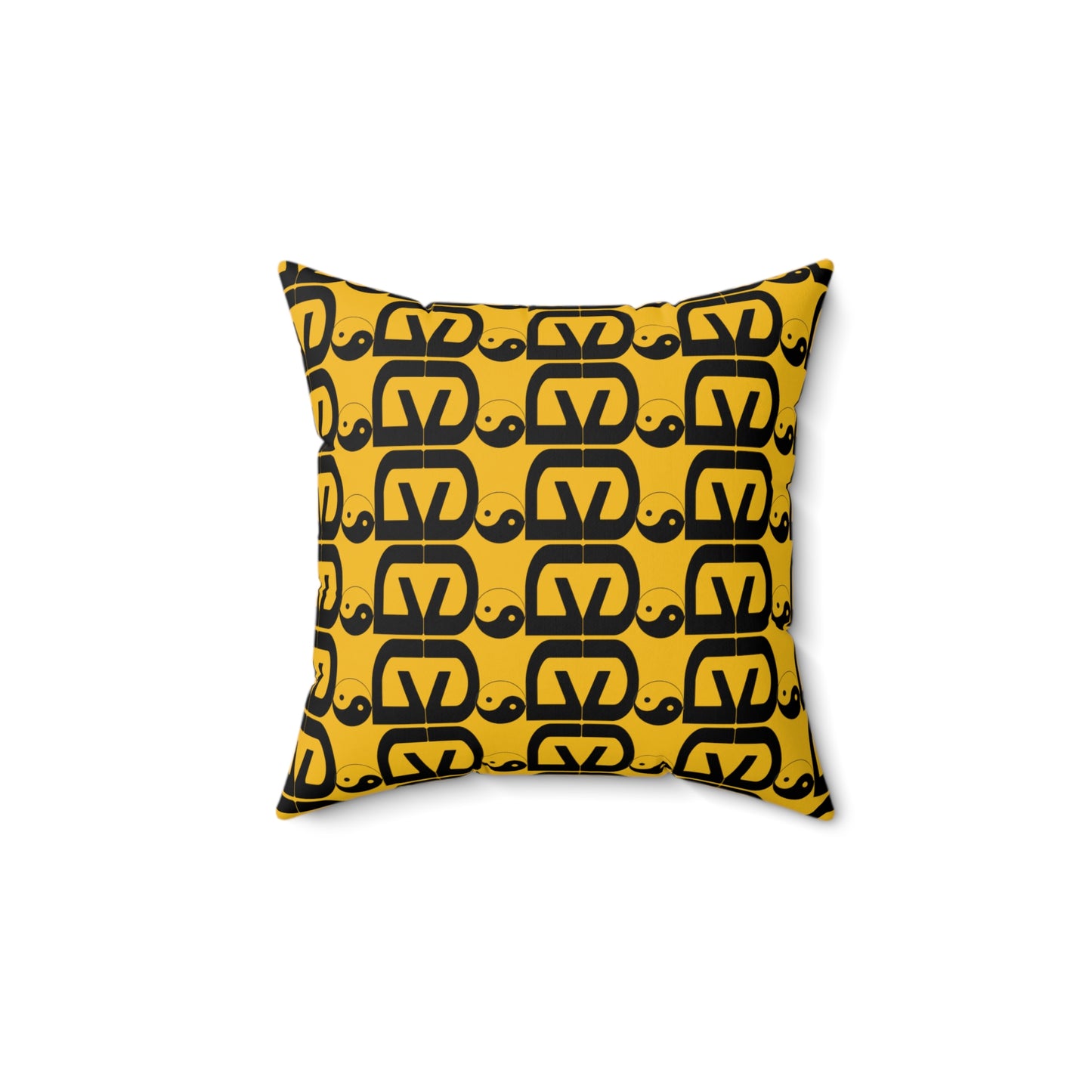 Brick-Yellow Spun Polyester Square Pillow