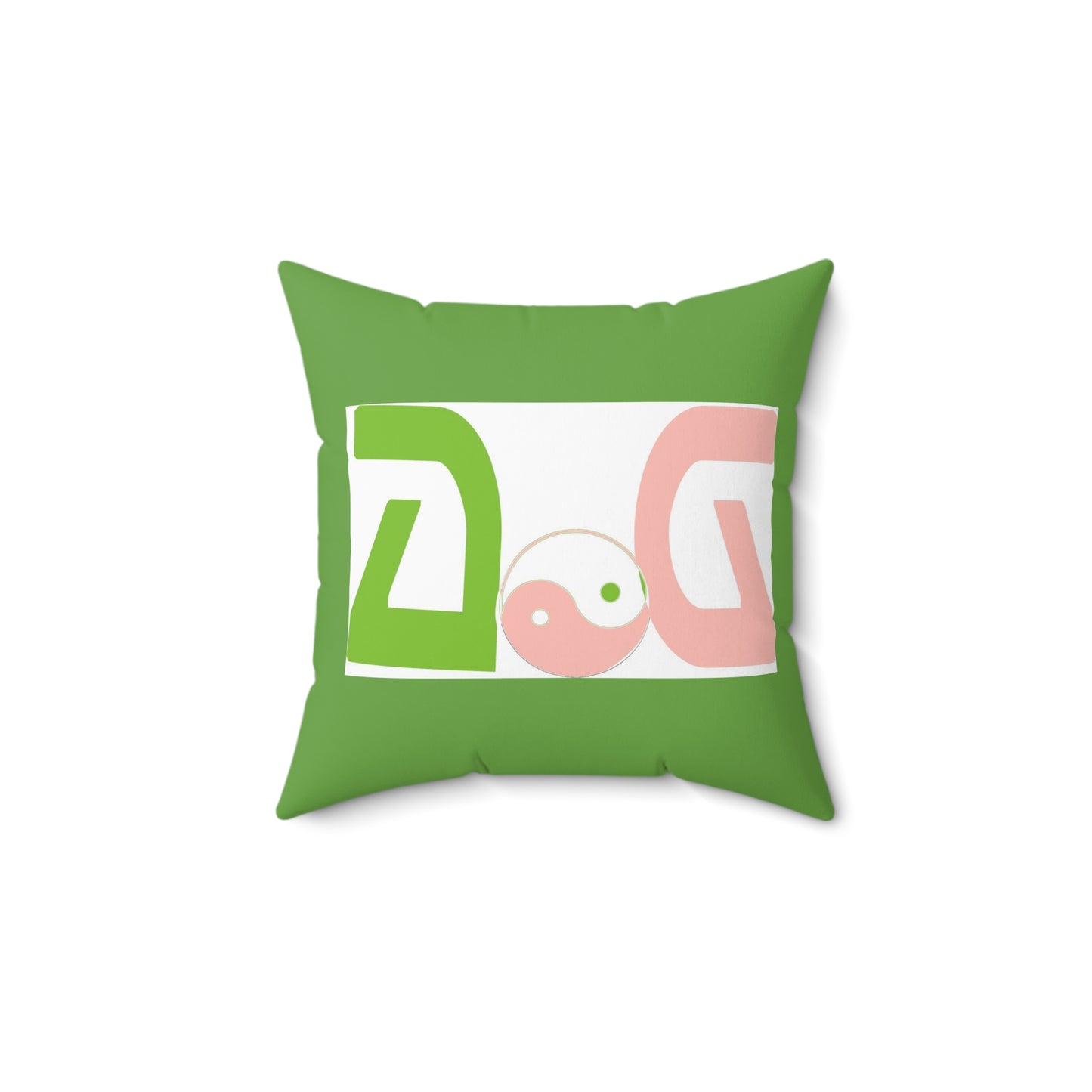 Green Spun Polyester Square Pillow