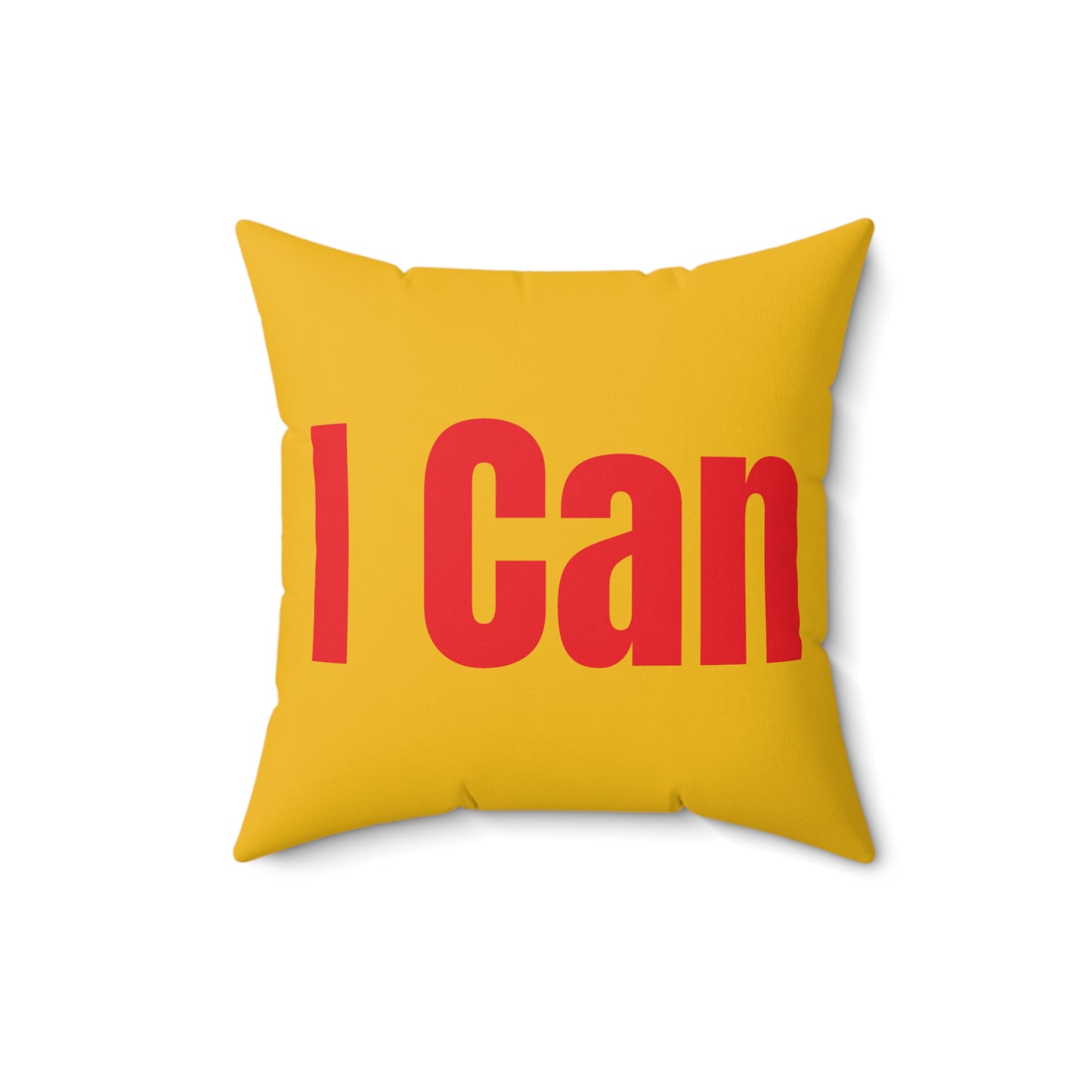 Copy of “I Can I Am” Yellow Spun Polyester Square Pillow