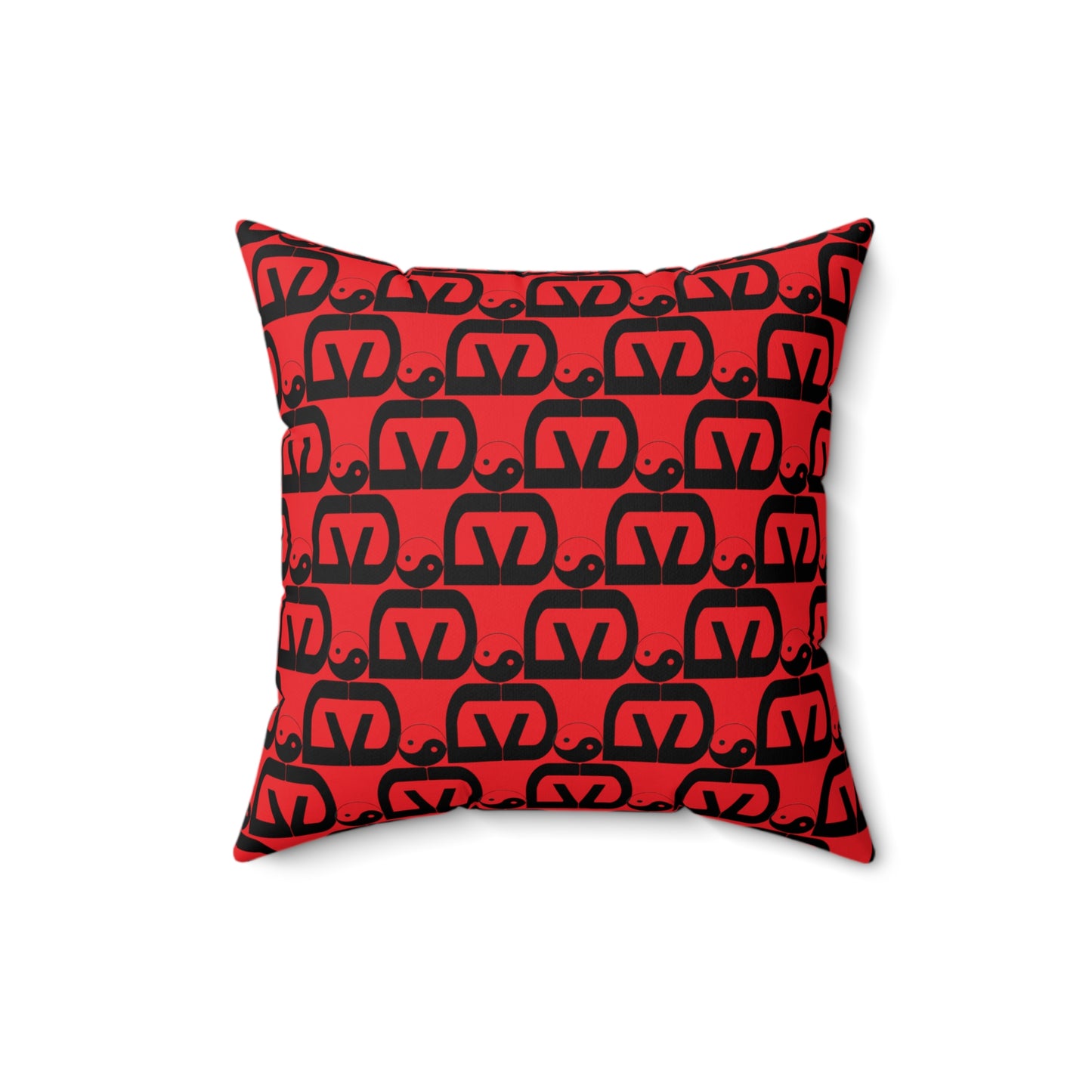 Brick-Red Spun Polyester Square Pillow