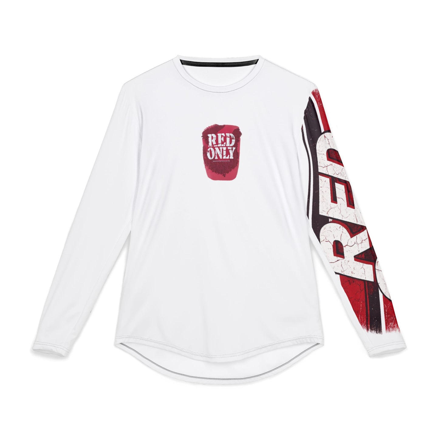 Red Only Men's UV Protection Long Sleeve Shirt (AOP)