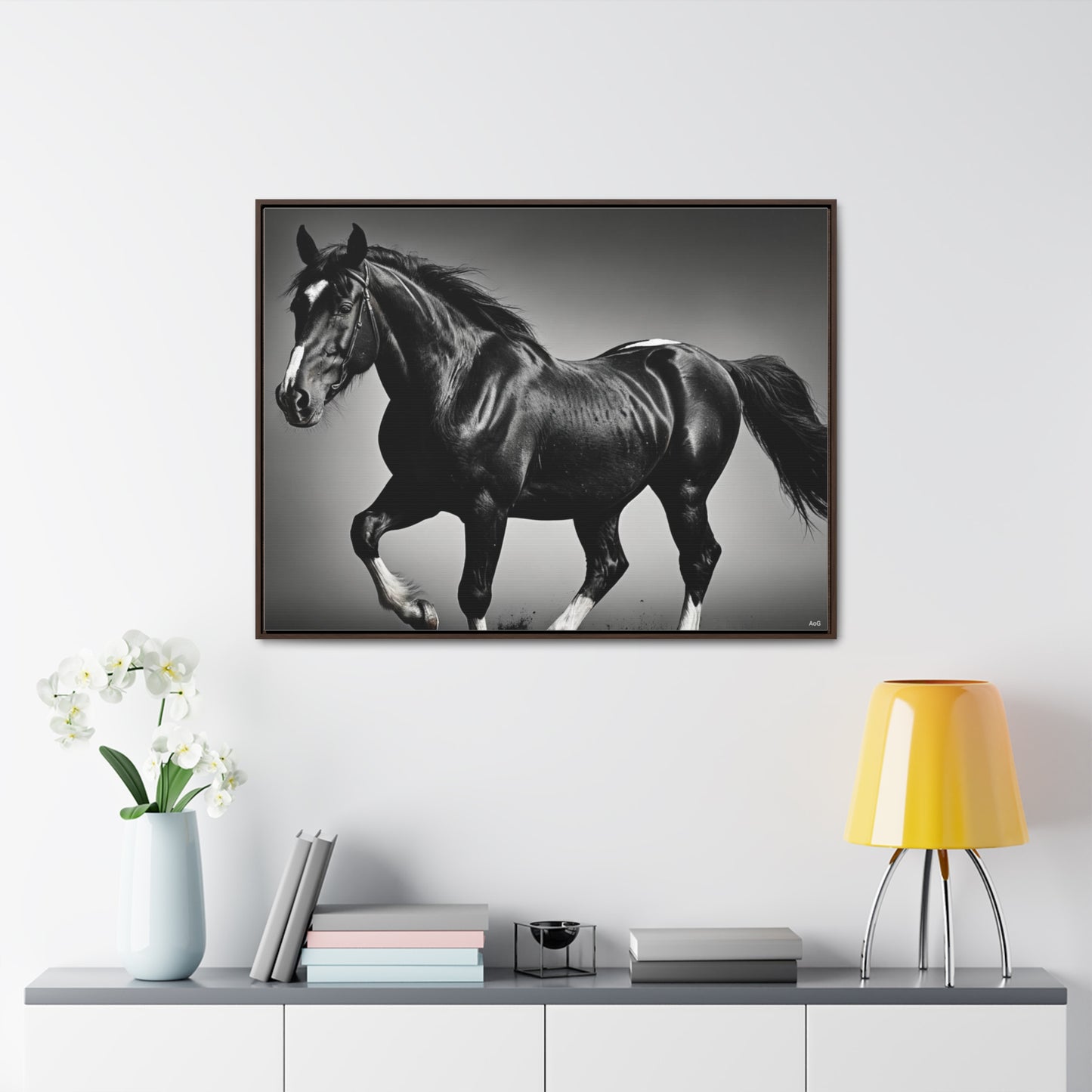 Black Stallion Gallery Canvas Wraps, Horizontal Frame