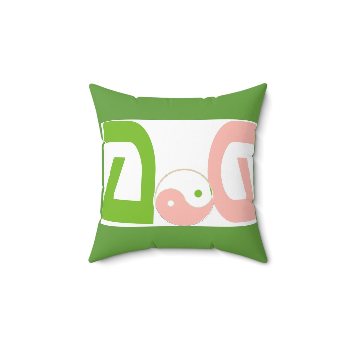 Green Spun Polyester Square Pillow