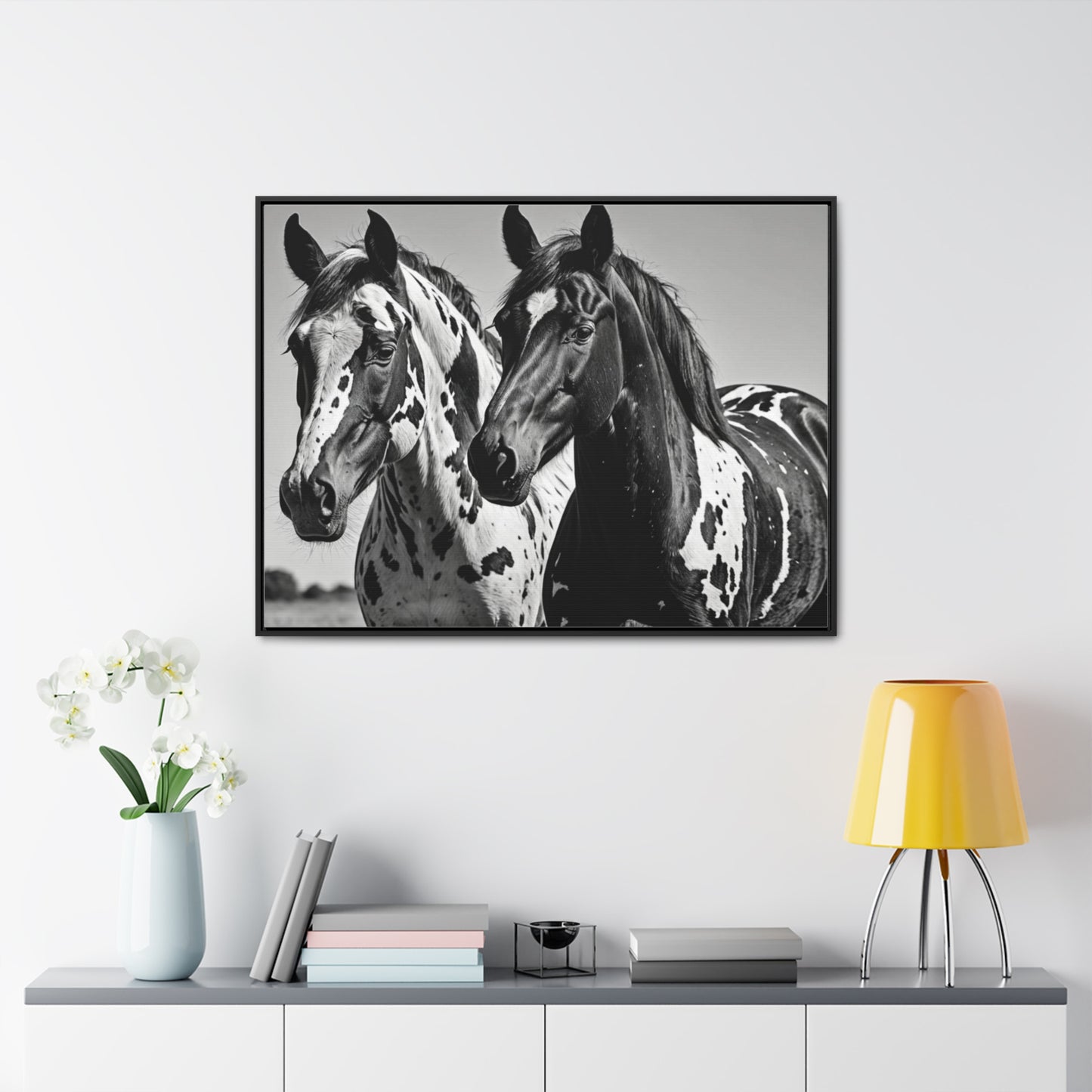 Speckled Stallions Gallery Canvas Wraps, Horizontal Frame