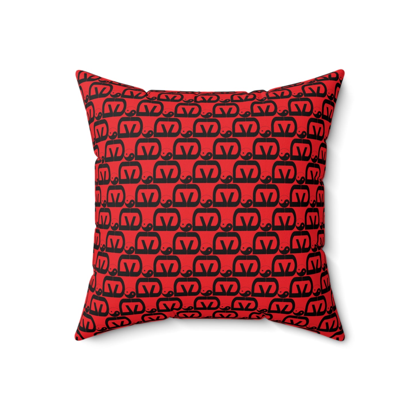 Brick-Red Spun Polyester Square Pillow