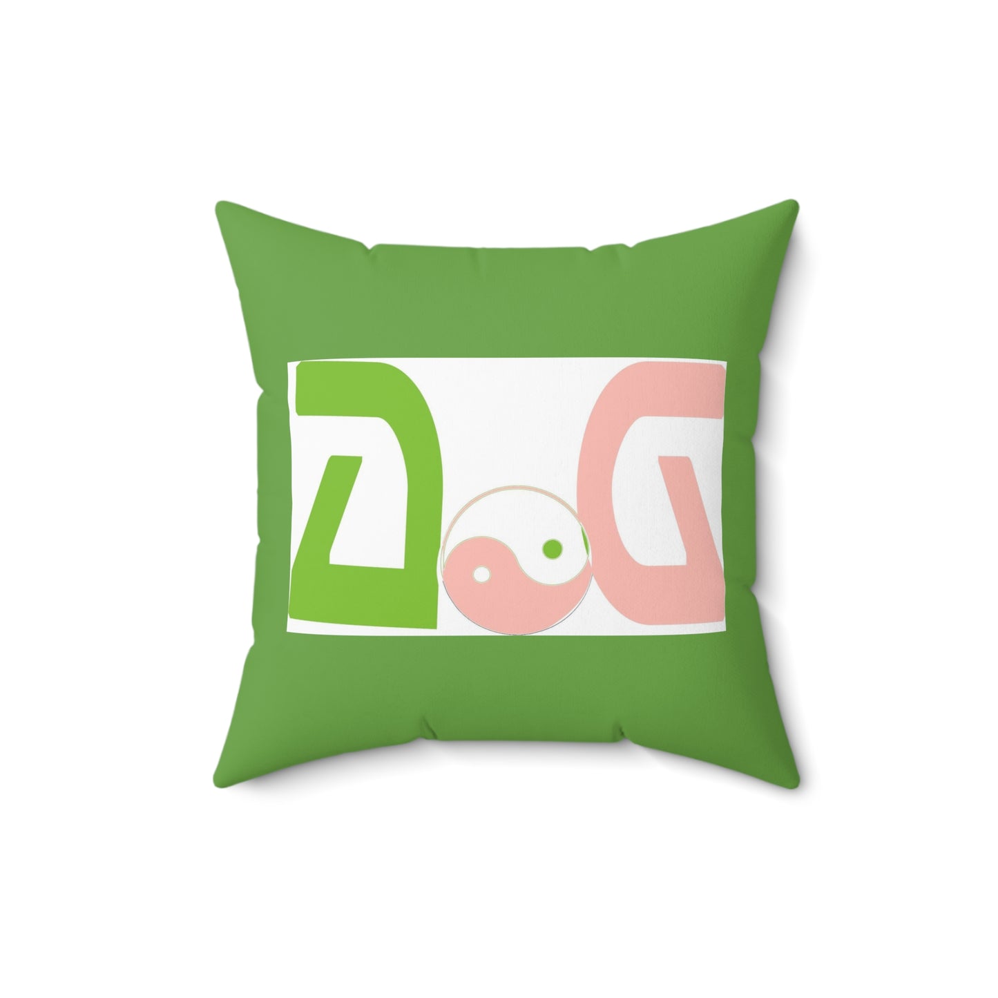 Green Spun Polyester Square Pillow