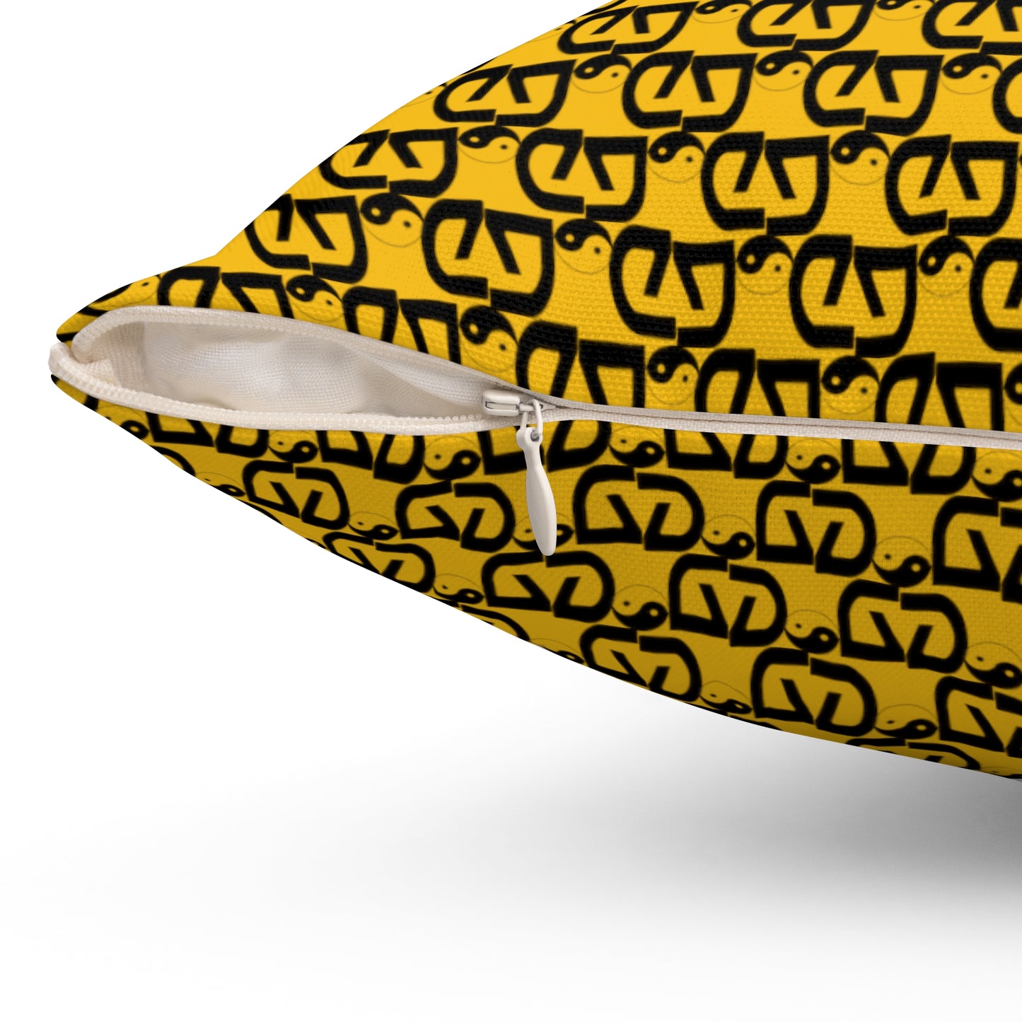 Brick-Yellow Spun Polyester Square Pillow