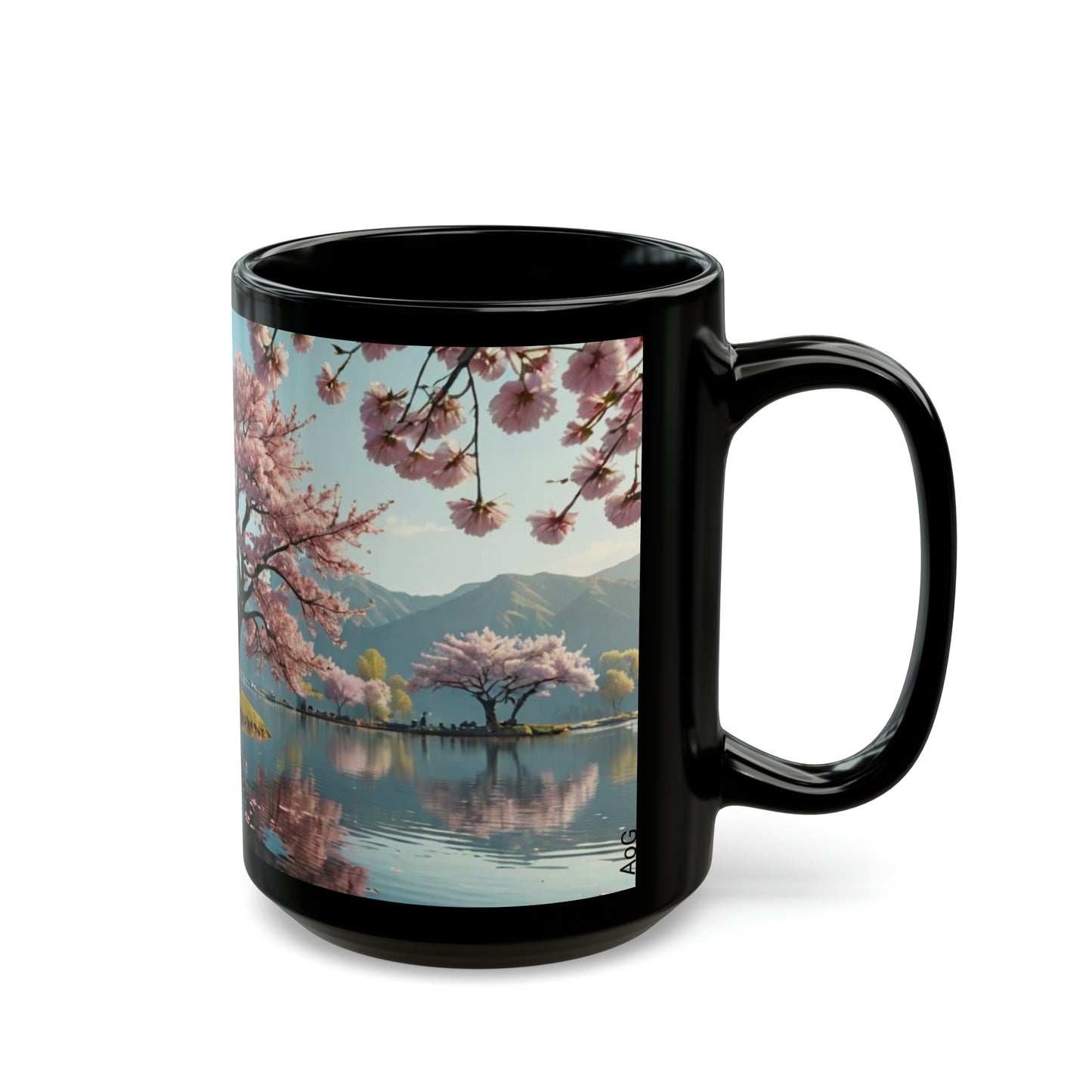 Cherry Blossom Black Mug (11oz, 15oz)