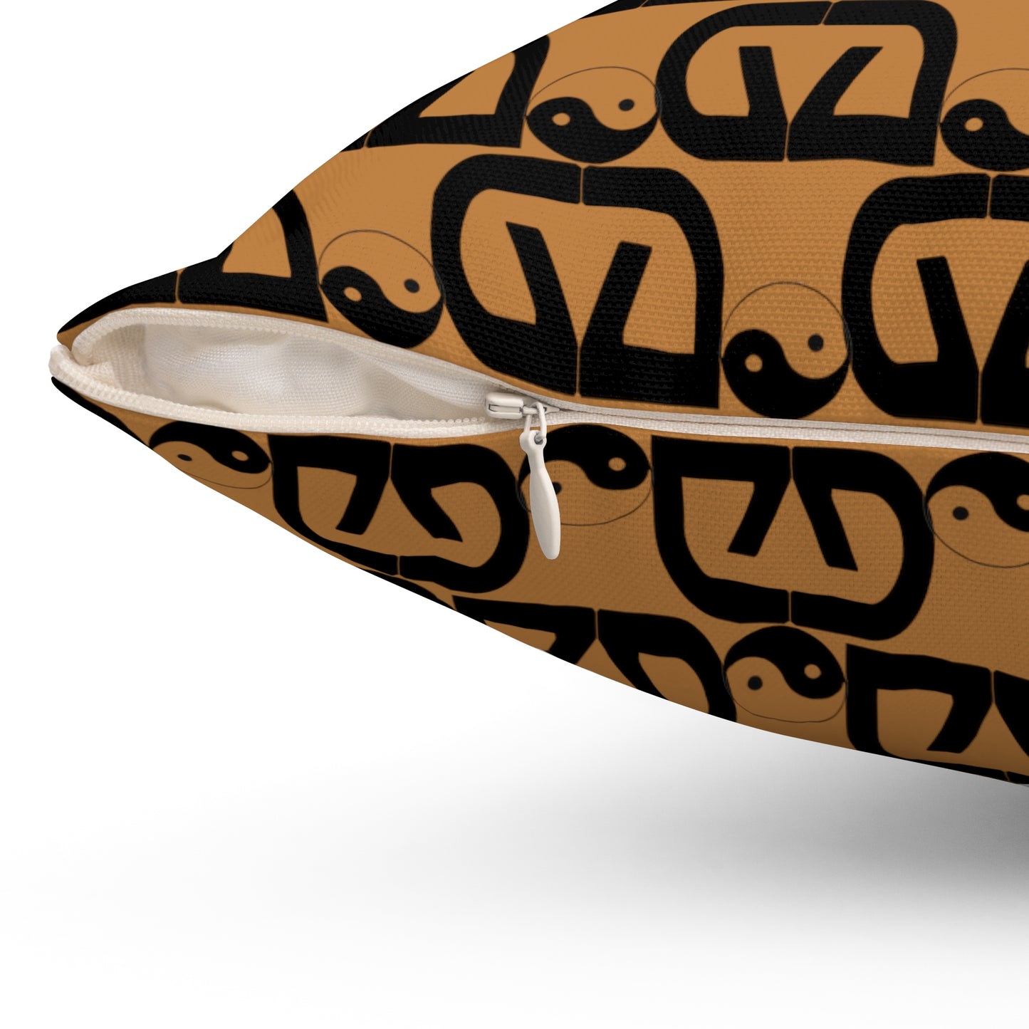 Brick-Light Brown Spun Polyester Square Pillow