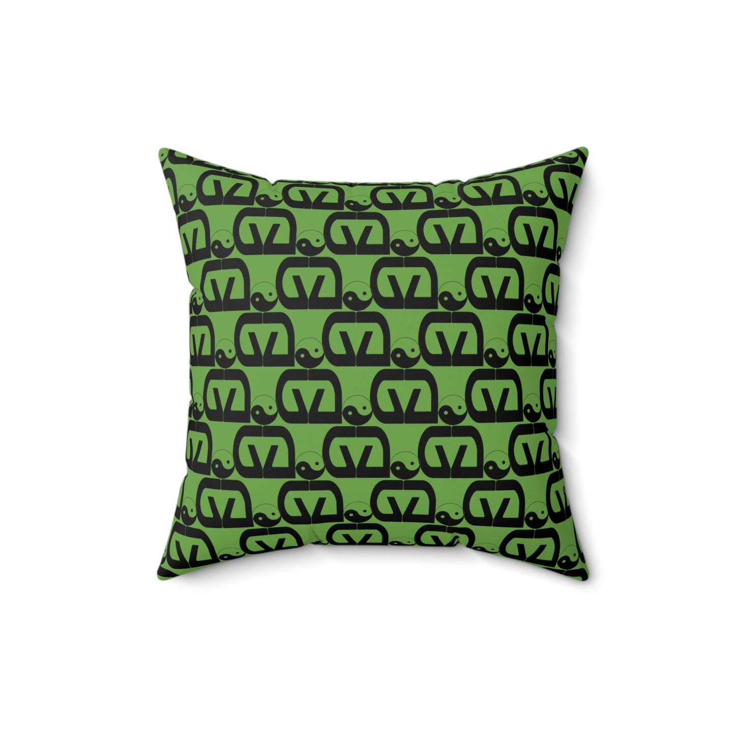 Brick-Green Spun Polyester Square Pillow