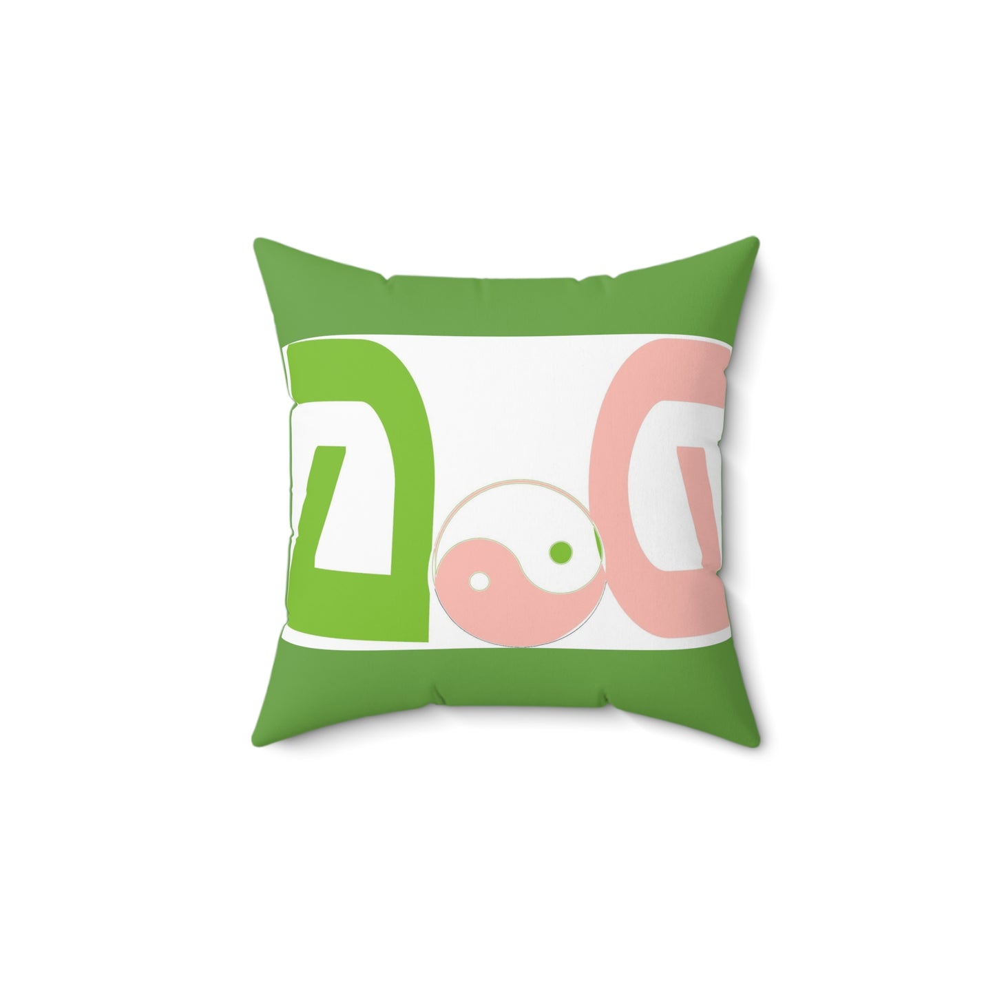 Green Spun Polyester Square Pillow