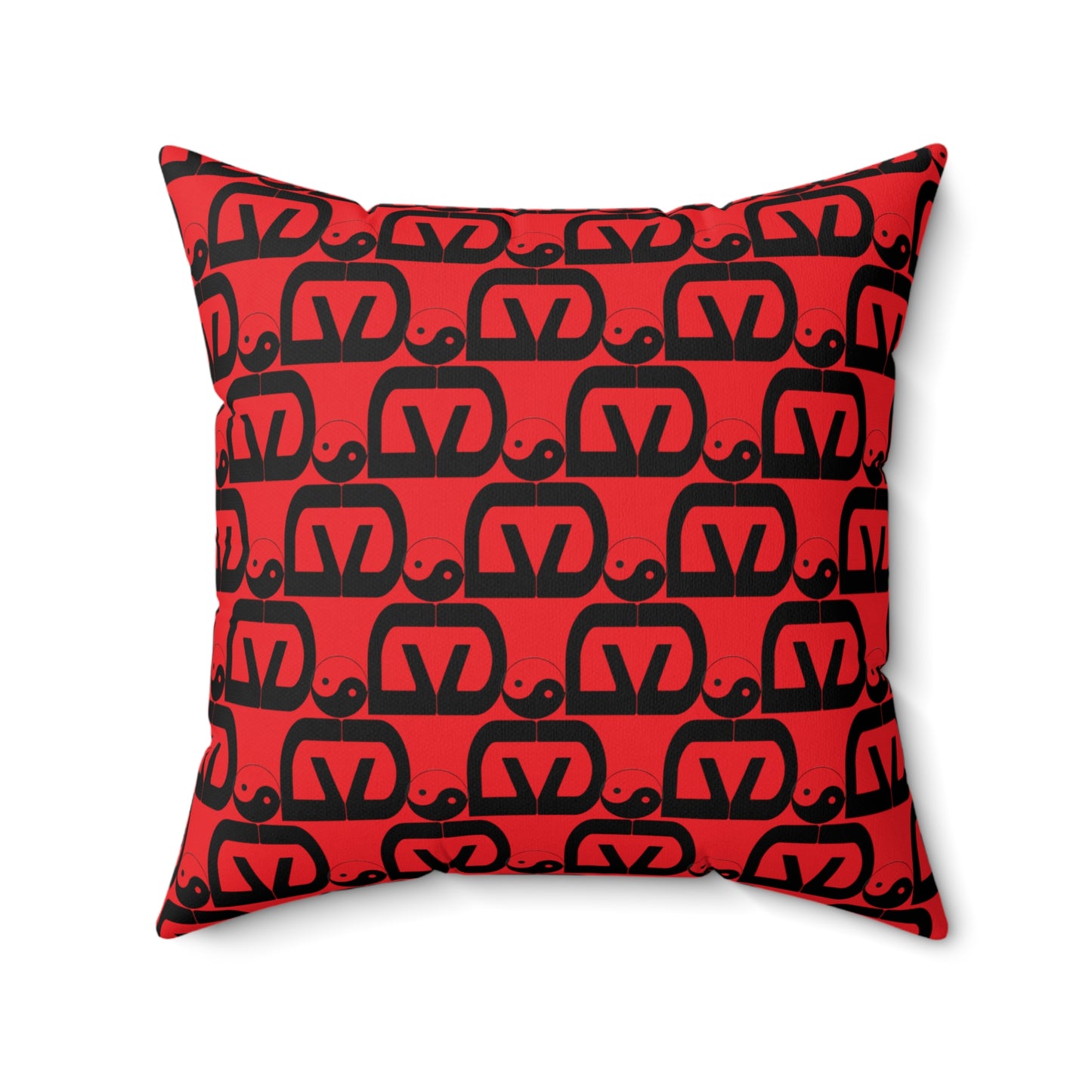 Brick-Red Spun Polyester Square Pillow