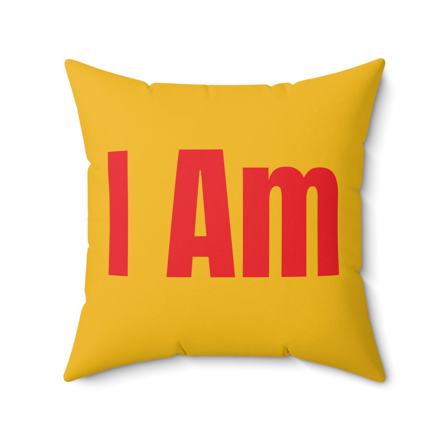 Copy of “I Can I Am” Yellow Spun Polyester Square Pillow