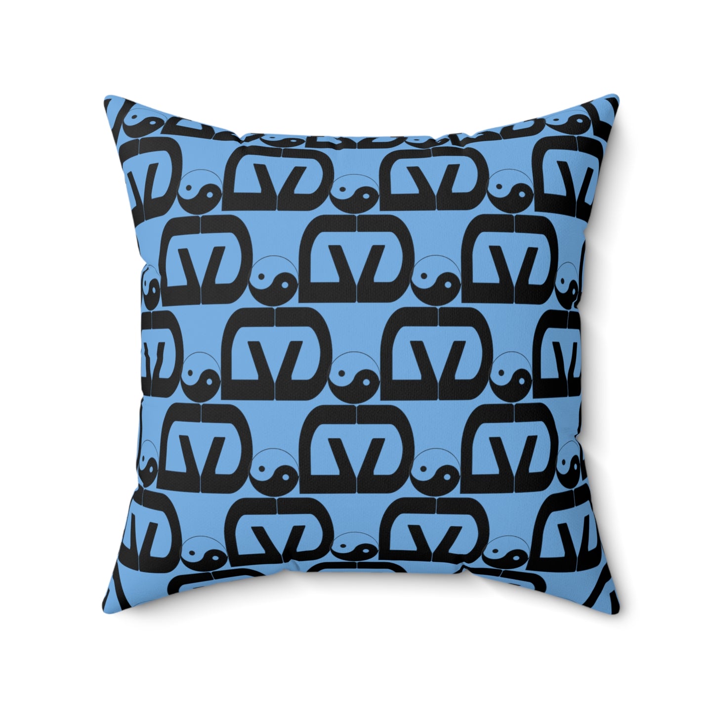 Brick-Light Blue Spun Polyester Square Pillow