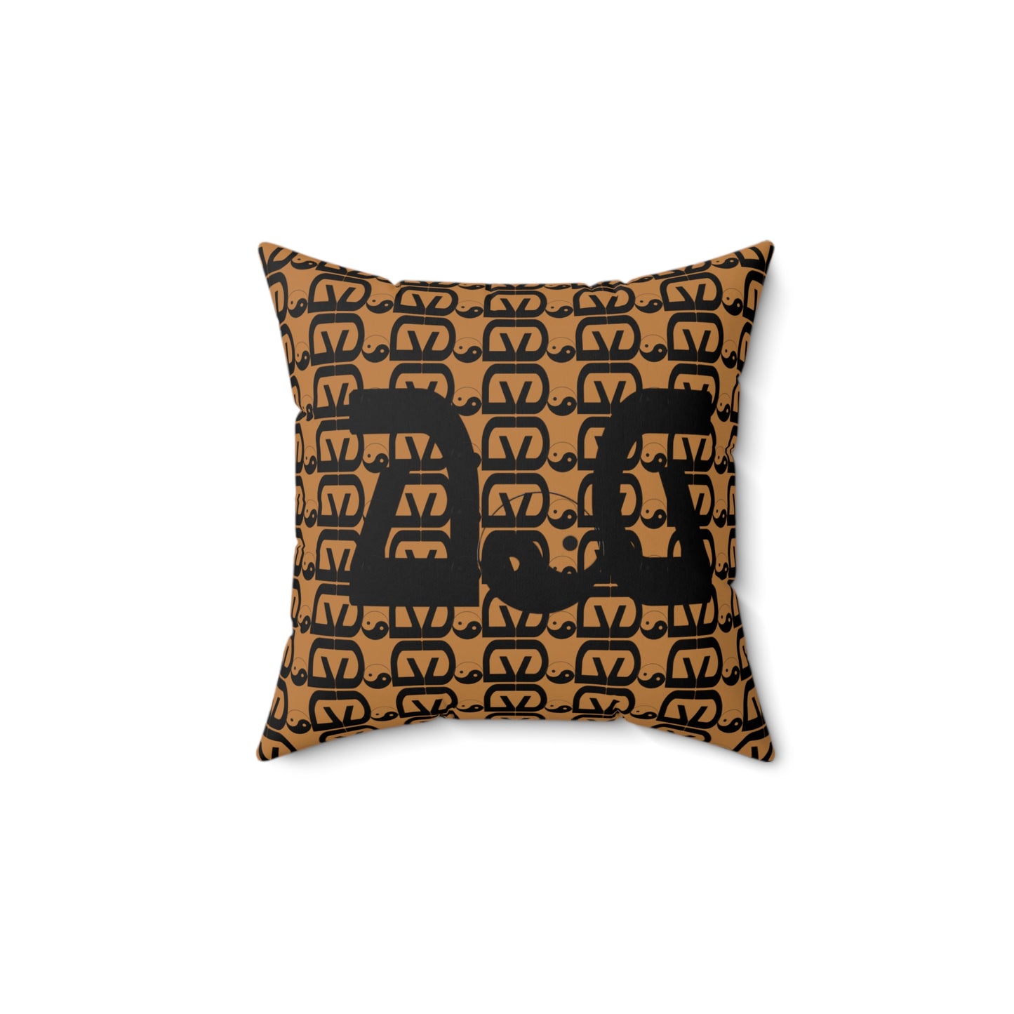 Brick-Light Brown Spun Polyester Square Pillow