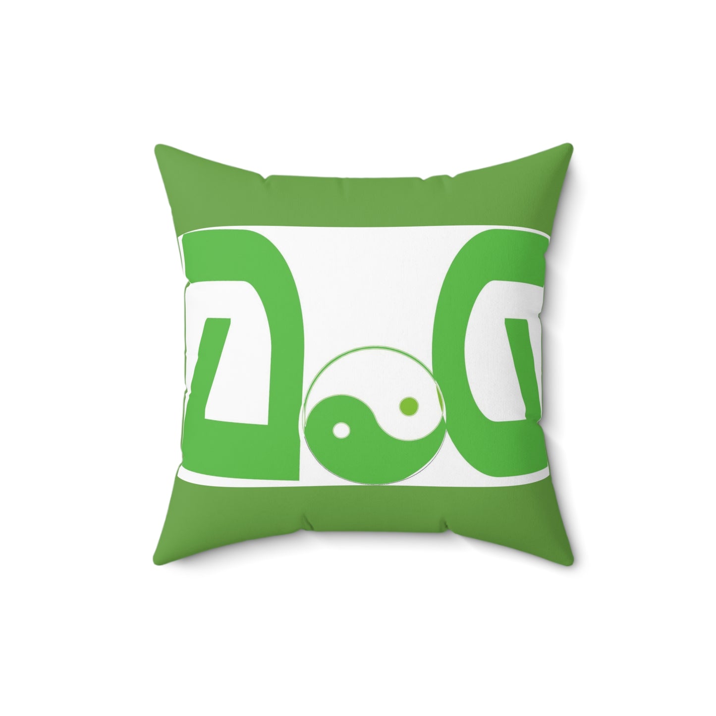 Green Spun Polyester Square Pillow