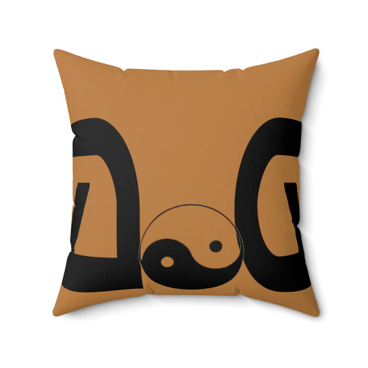 Light Brown Spun Polyester Square Pillow