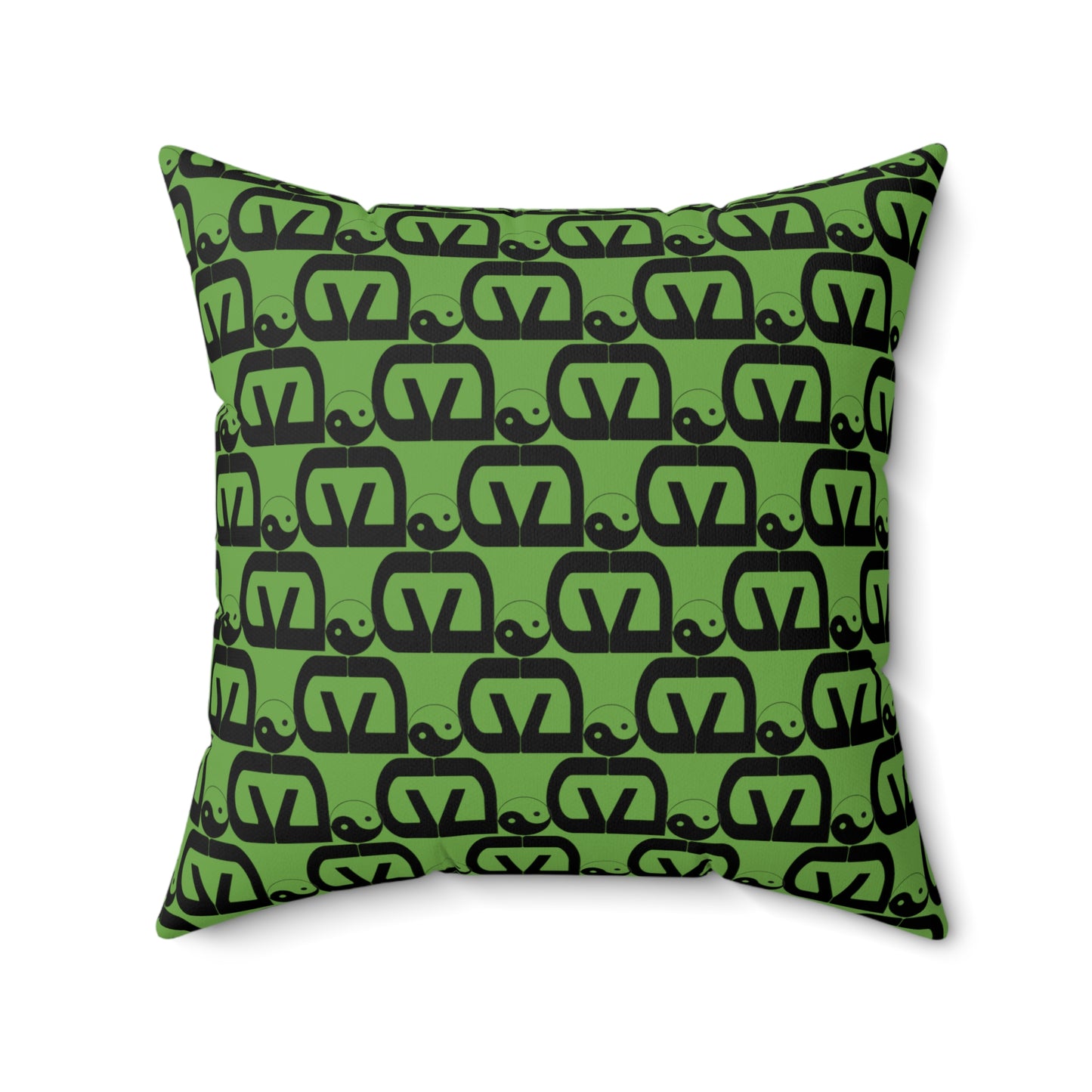 Brick-Green Spun Polyester Square Pillow