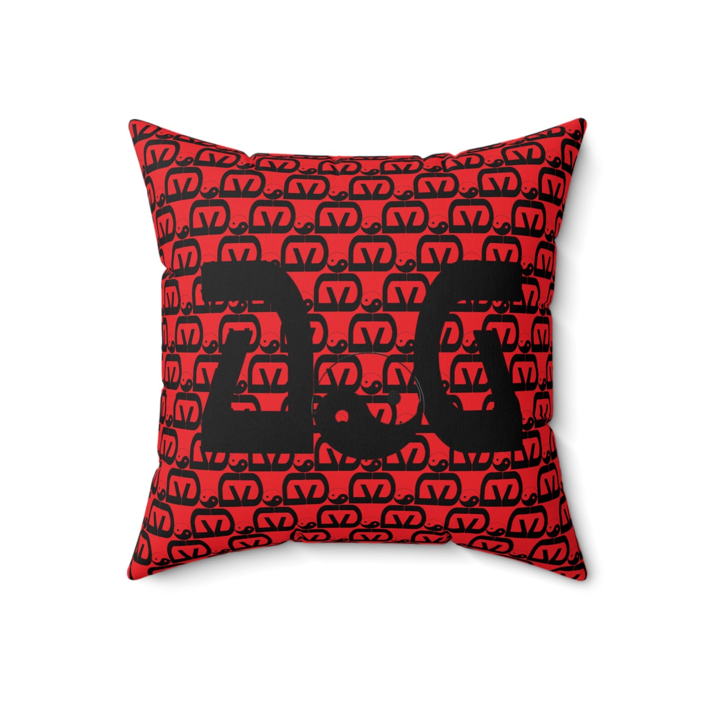 Brick-Red Spun Polyester Square Pillow