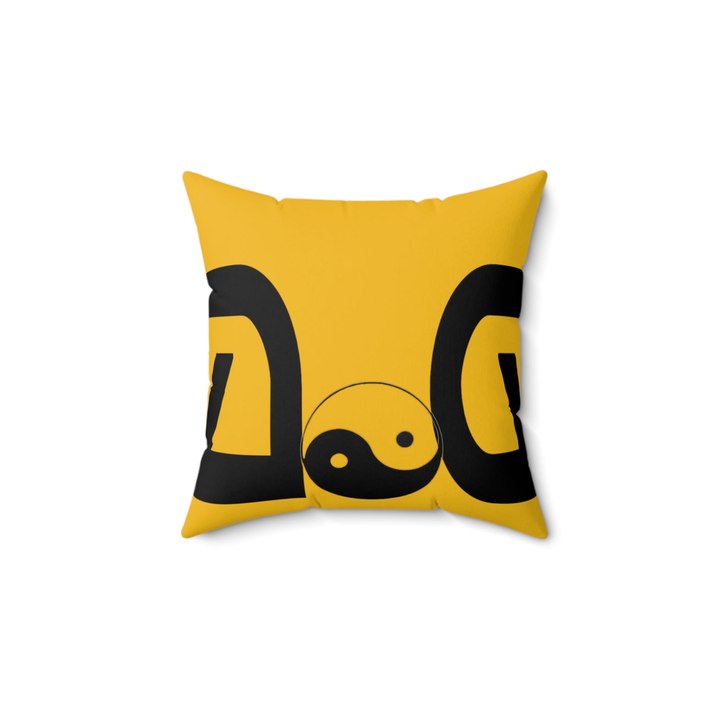 Yellow Spun Polyester Square Pillow