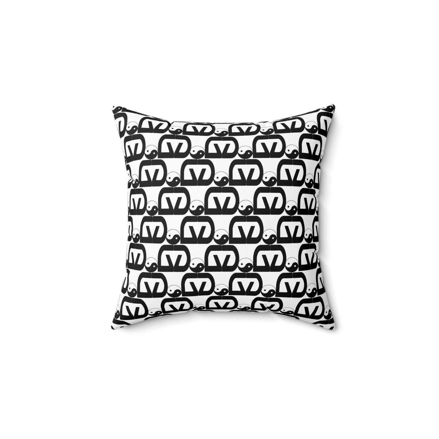 Brick-White Spun Polyester Square Pillow