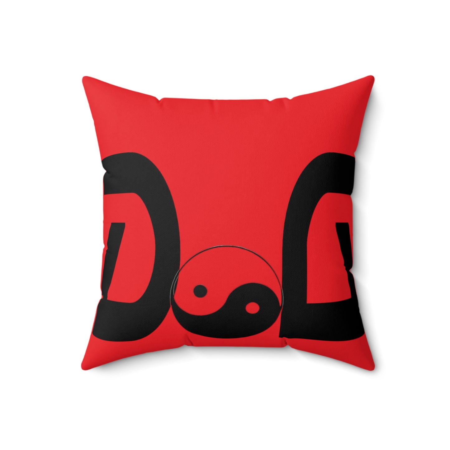 Red Spun Polyester Square Pillow