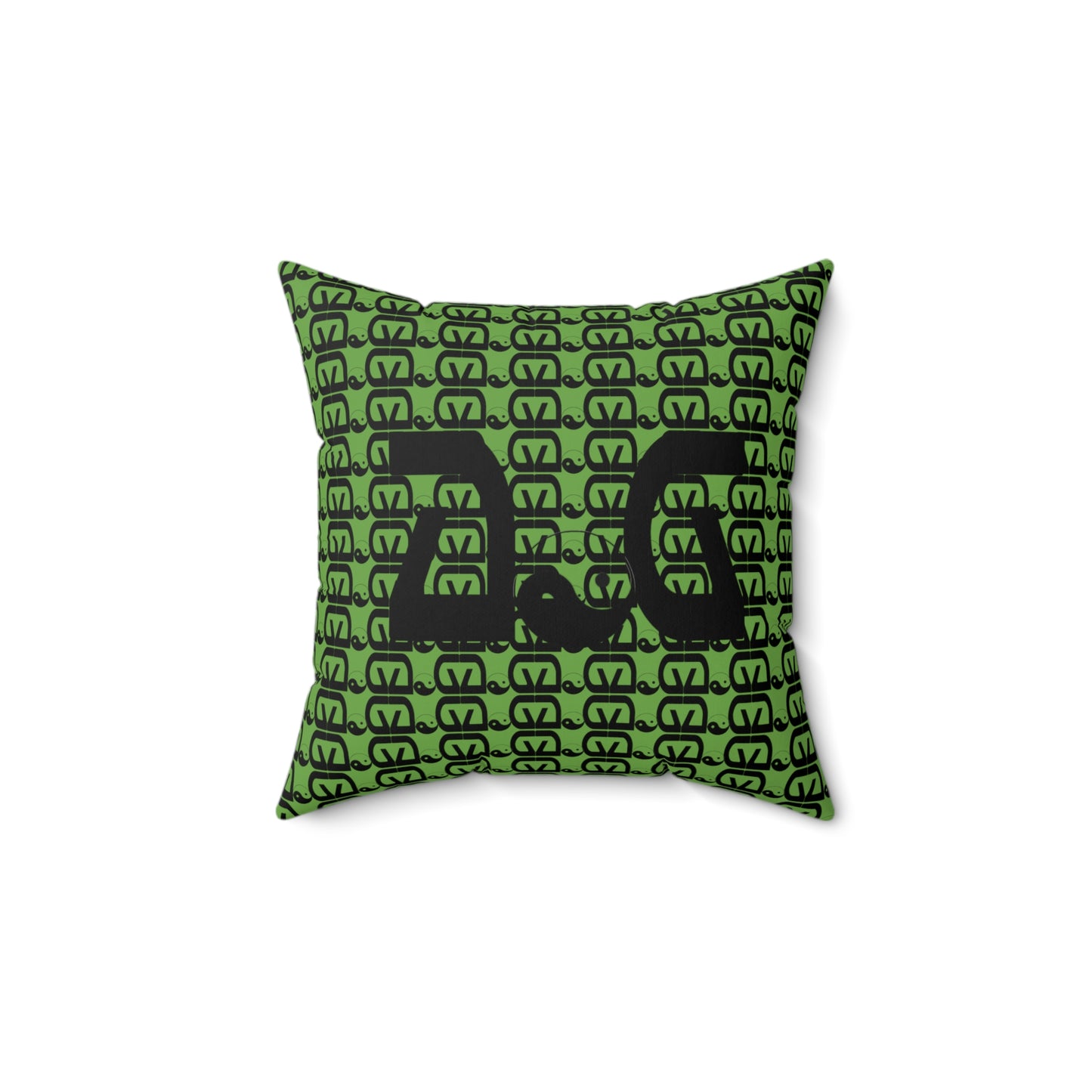 Brick-Green Spun Polyester Square Pillow