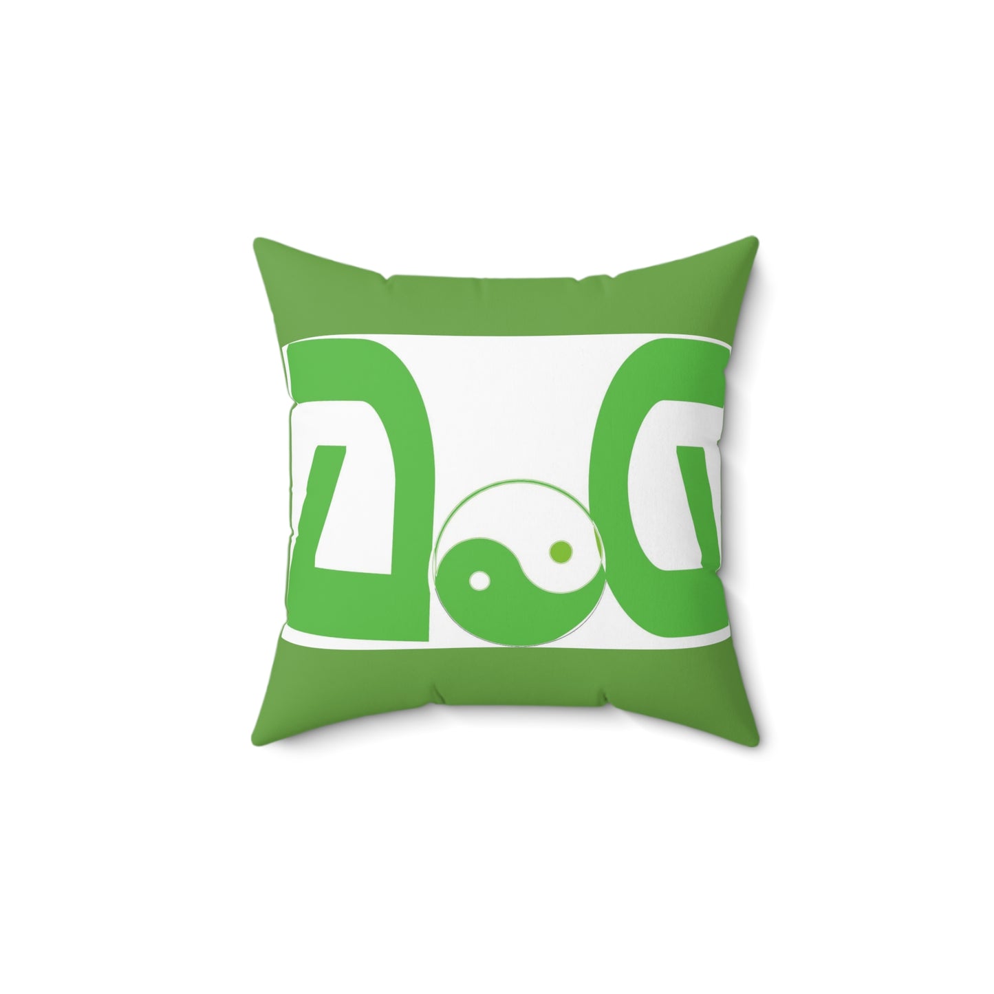 Green Spun Polyester Square Pillow