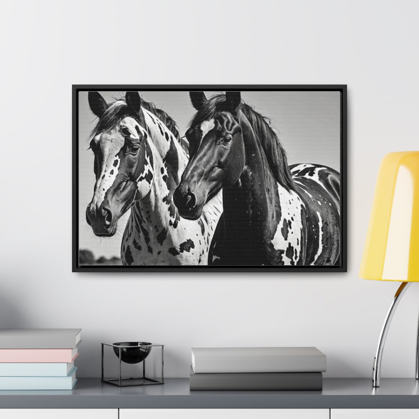 Speckled Stallions Gallery Canvas Wraps, Horizontal Frame