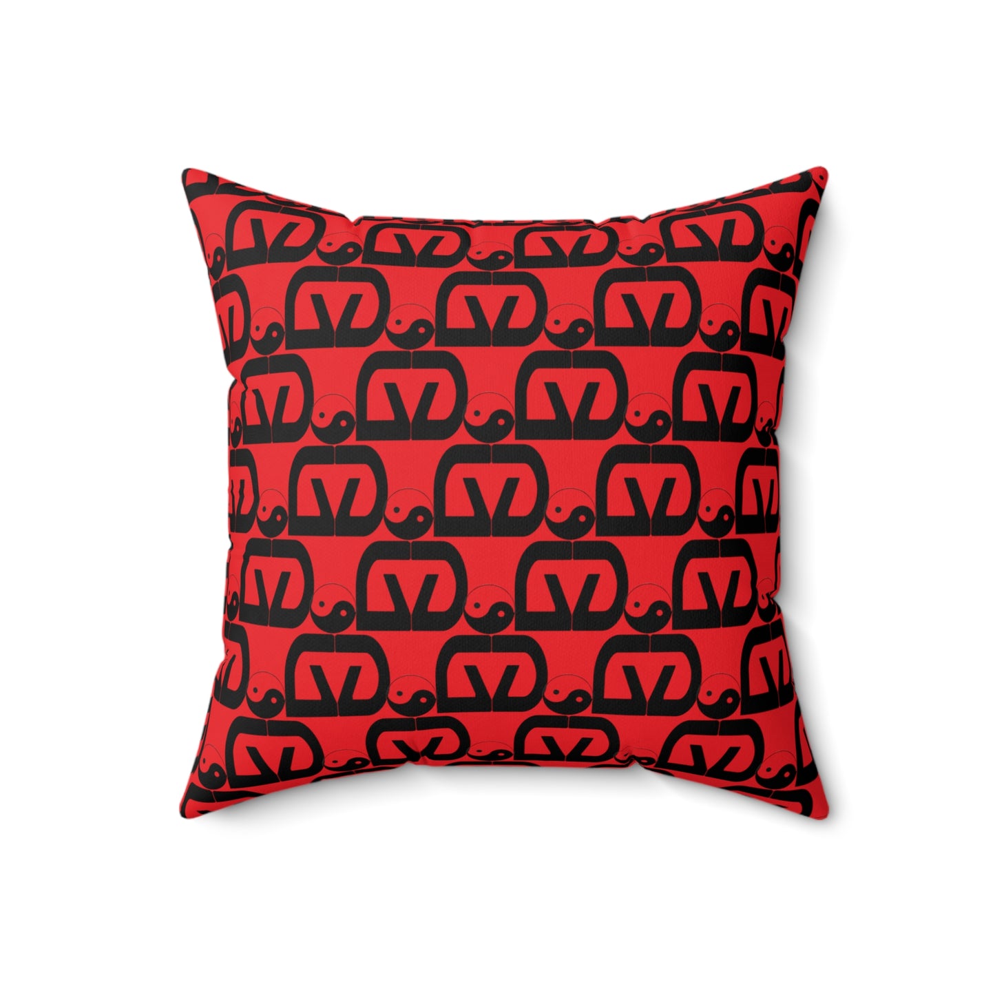 Brick-Red Spun Polyester Square Pillow